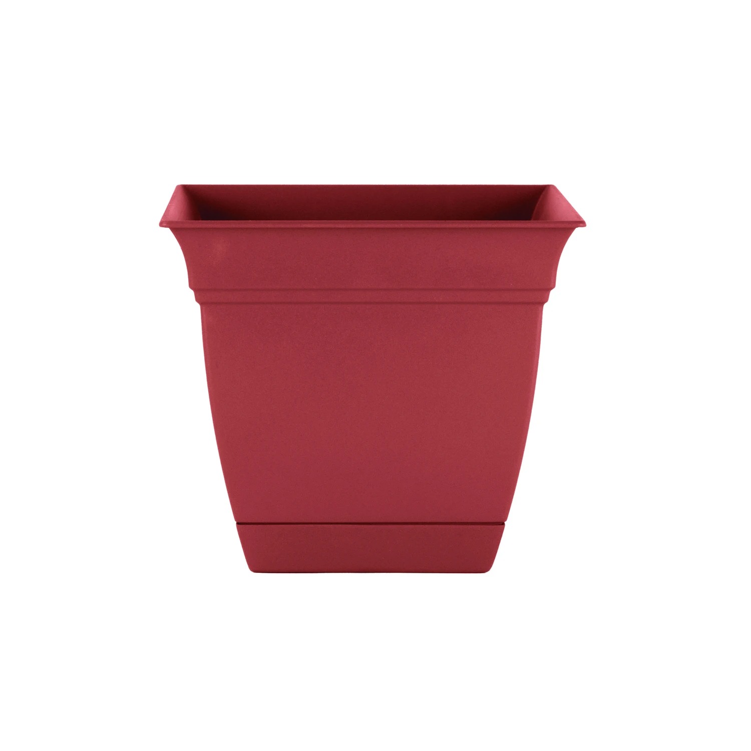 The HC Companies Eclipse 10 in. X 10 in. X 8.75 in. Resin Clay Planter With Saucer