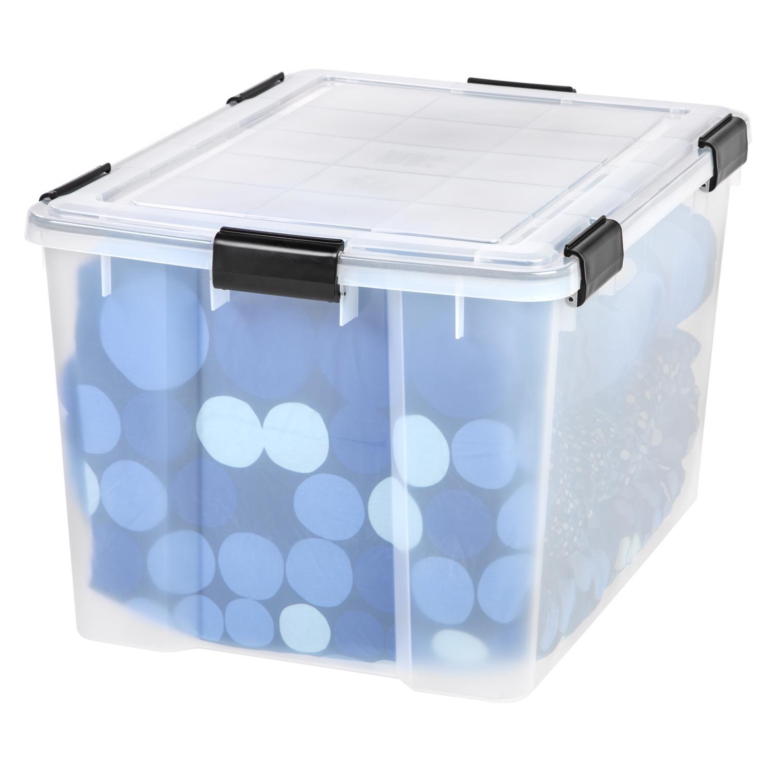 IRIS WEATHERPRO 74 qt Clear Storage Tote 14.5 in. H X 17.75 in. W X 23.6 in. D Stackable