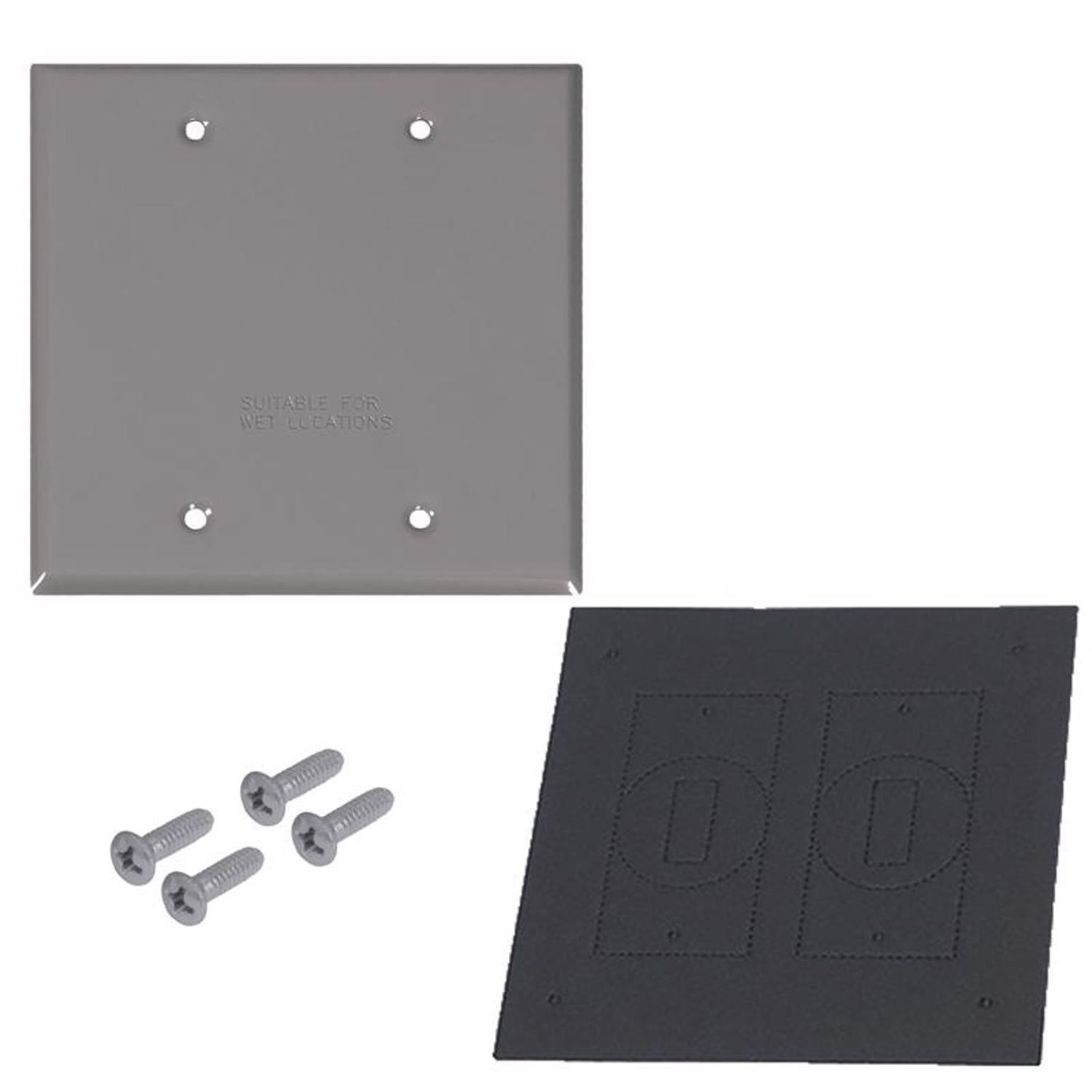 Sigma Engineered Solutions Square Steel 2 gang 4.49 in. H X 4.49 in. W Flat Box Cover
