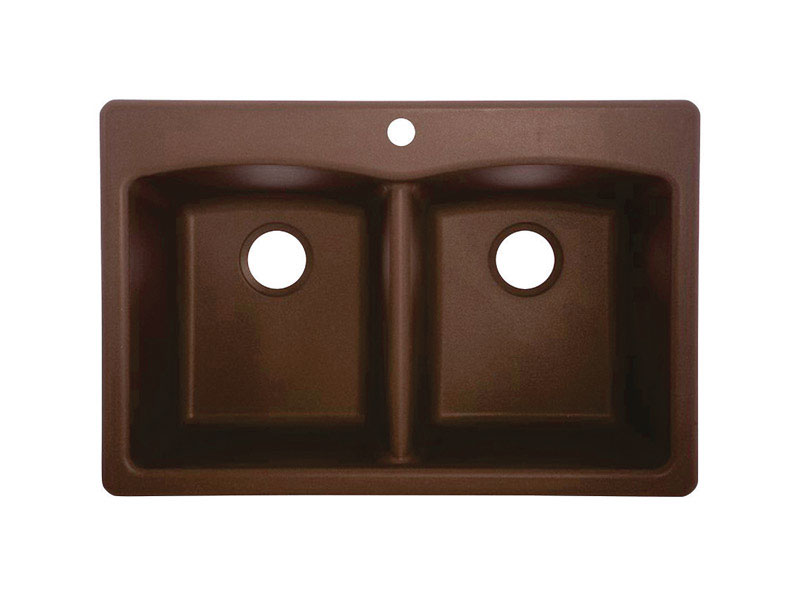 Franke Granite Composite Granite Dual Mount 22 in. W x 33 in. L Double Kitchen Sink Mocha