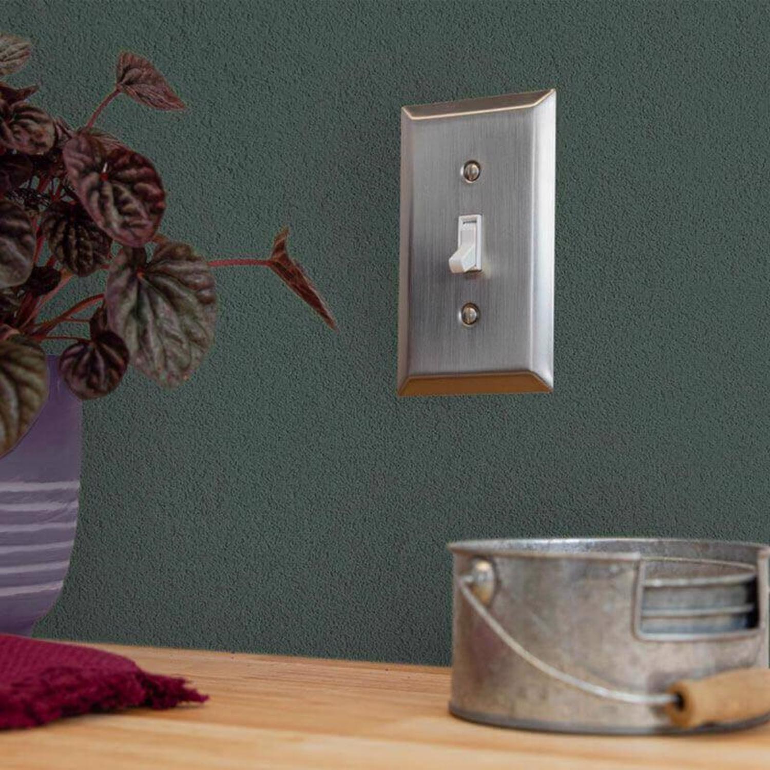 Amerelle Century Brushed Nickel 2 gang Stamped Steel Toggle Wall Plate 1 pk
