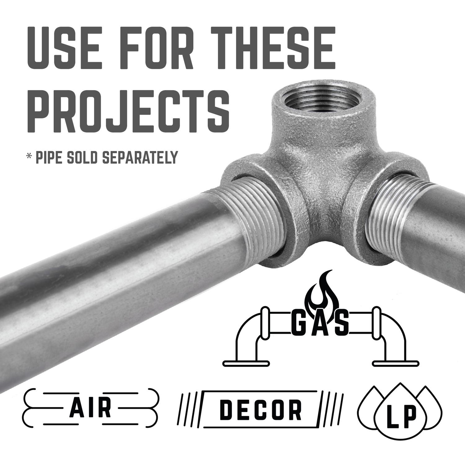 STZ Industries 1/2 in. FIP each X 1/2 in. D FIP 1/2 in. D FIP Black Malleable Iron Side Out Elbow