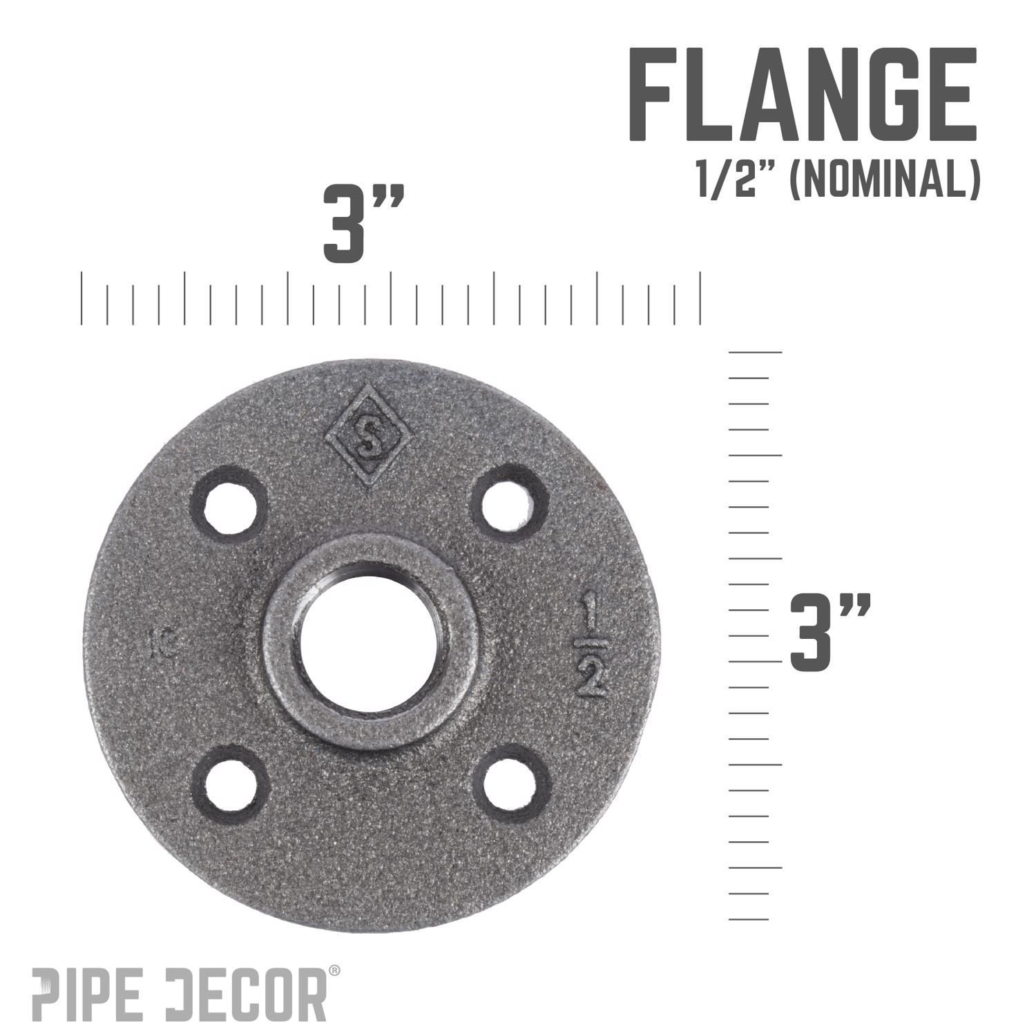 STZ Industries 1/2 in. FIP each Black Malleable Iron Floor Flange