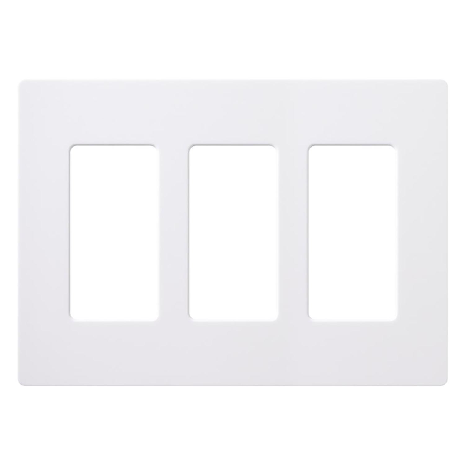 Lutron Claro White 3 gang Plastic Decorator Wall Plate 1 pk