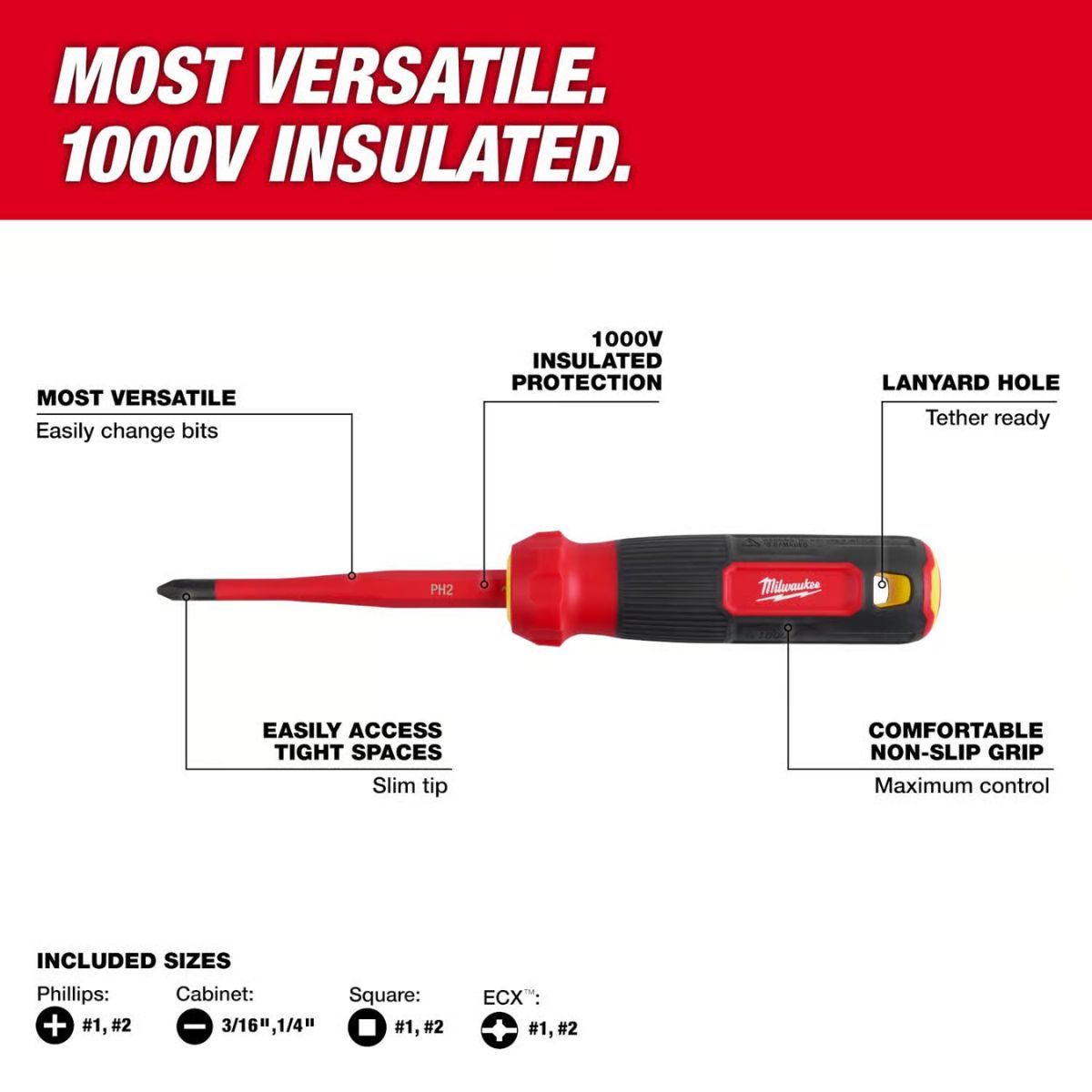 Milwaukee Multi-Bit Screwdriver 1 each