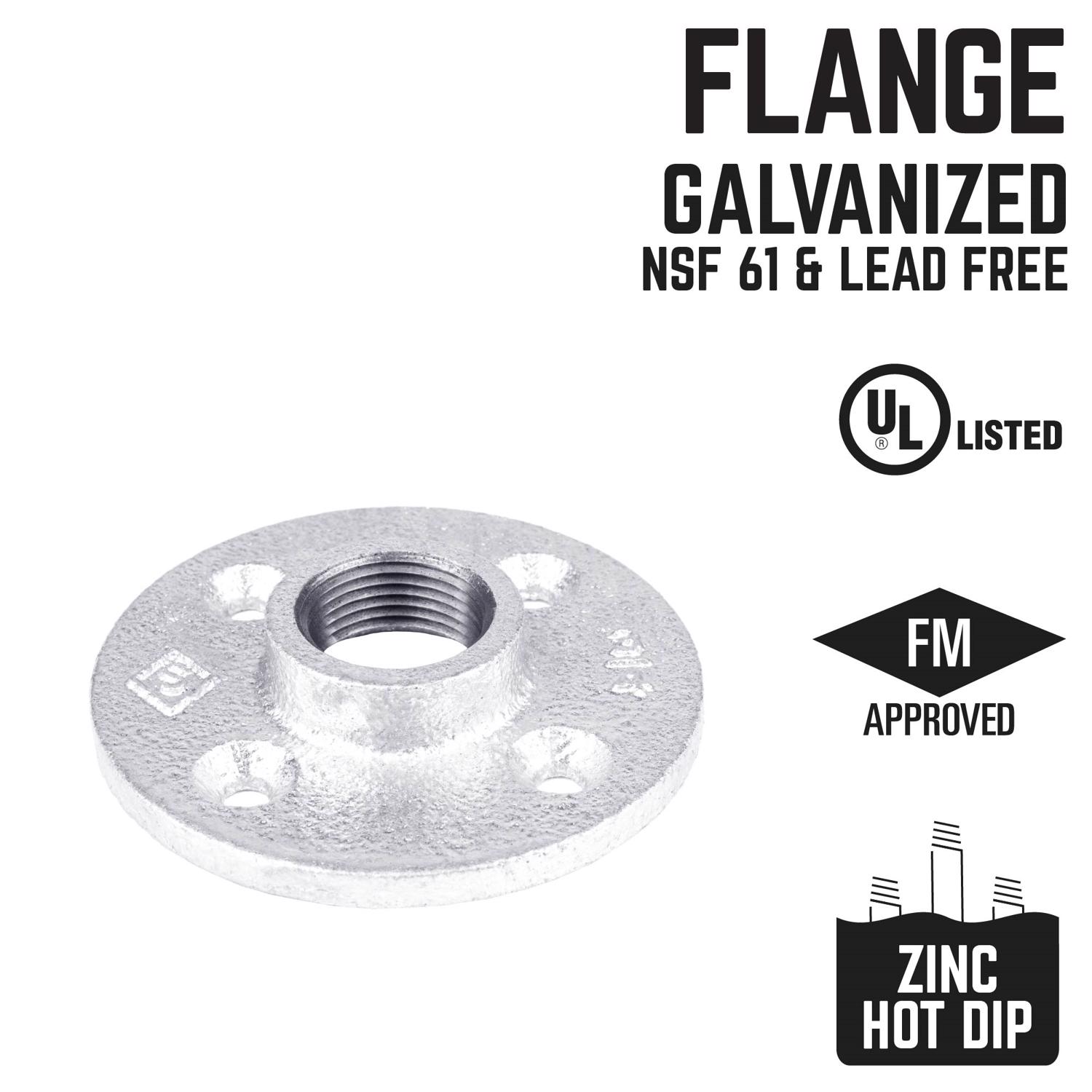 STZ Industries 1-1/4 in. FIP each Galvanized Malleable Iron Floor Flange