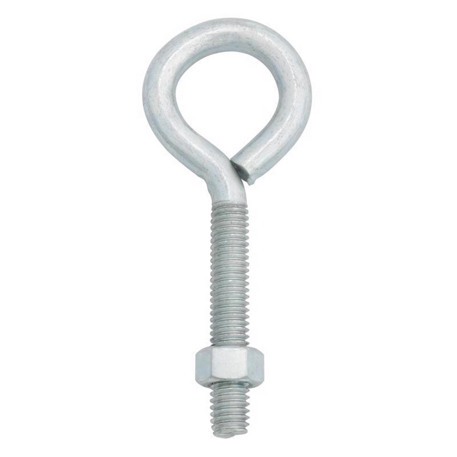 Hampton 3/8 in. X 4 in. L Zinc-Plated Steel Eyebolt with Nut Nut Included