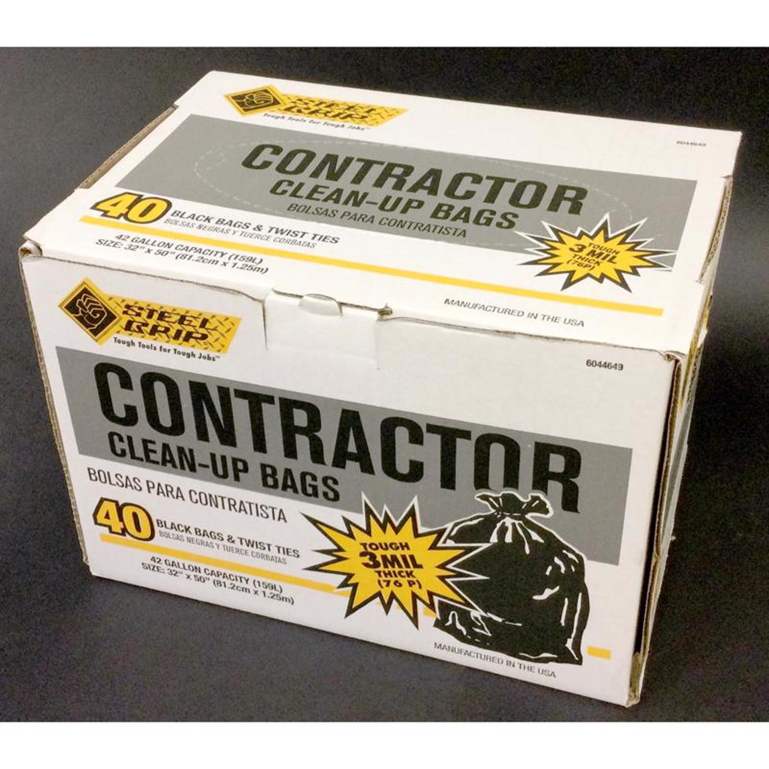 Steel Grip 42 gal No Scent Contractor Bags Twist Tie 40 pk