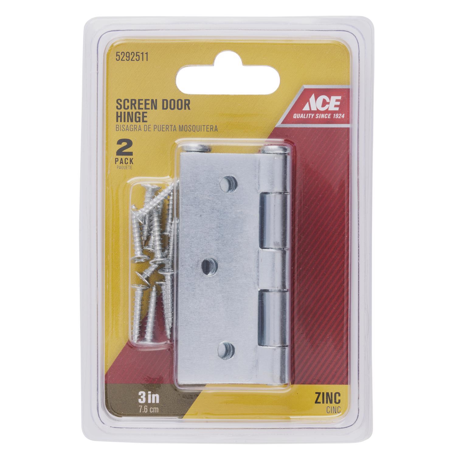 Ace 3 in. L Zinc-Plated Screen/Storm Door Hinge 2 pk
