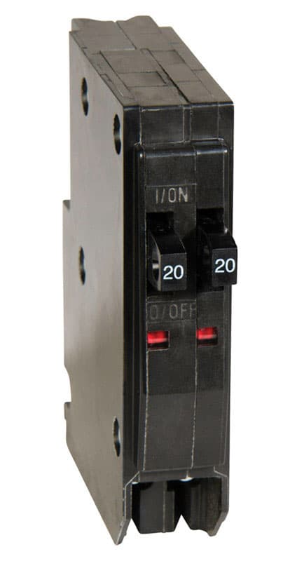 Square D 20/20 amps Tandem Single Pole Circuit Breaker