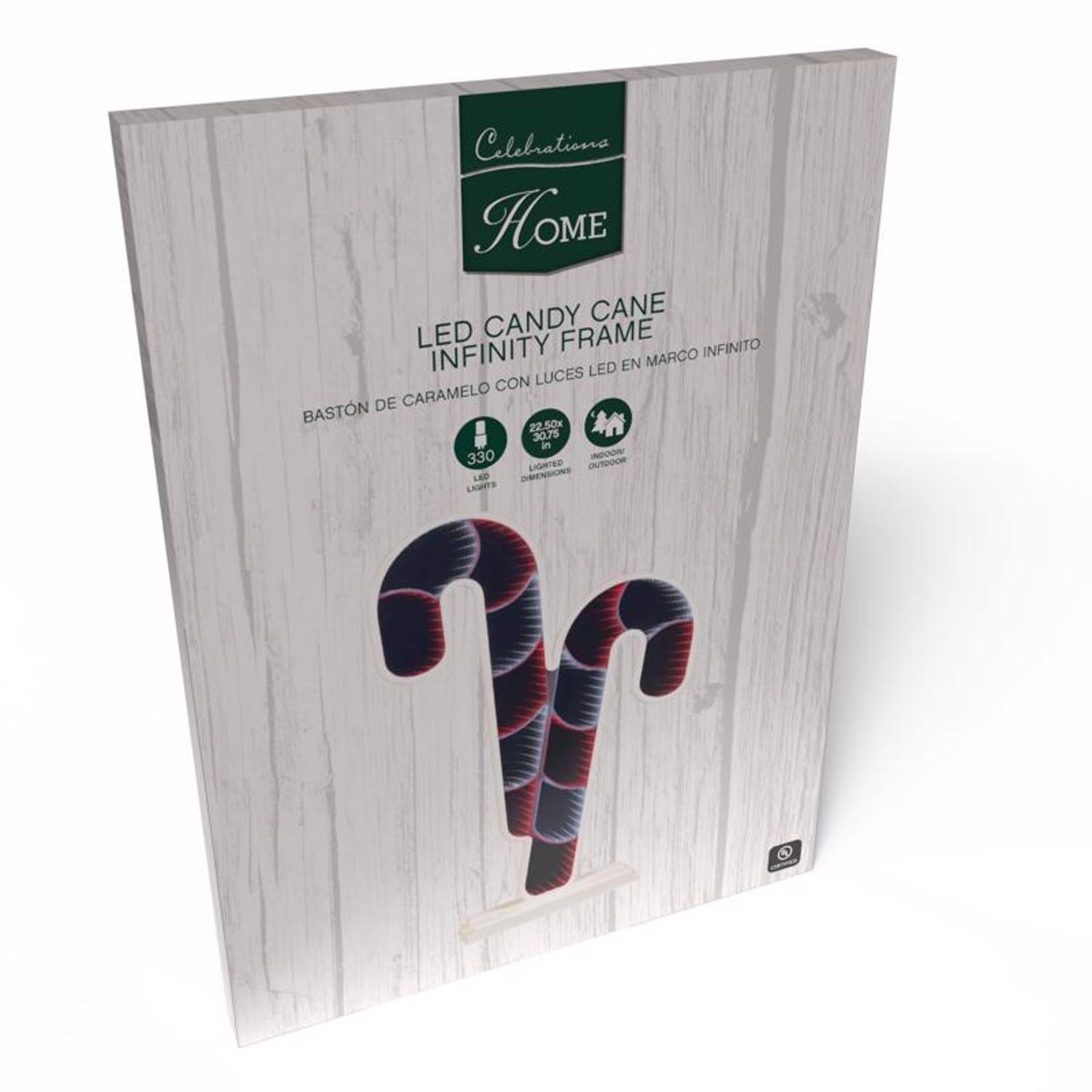 Celebrations LED Infinity Candy Cane 30 in. Yard Decor