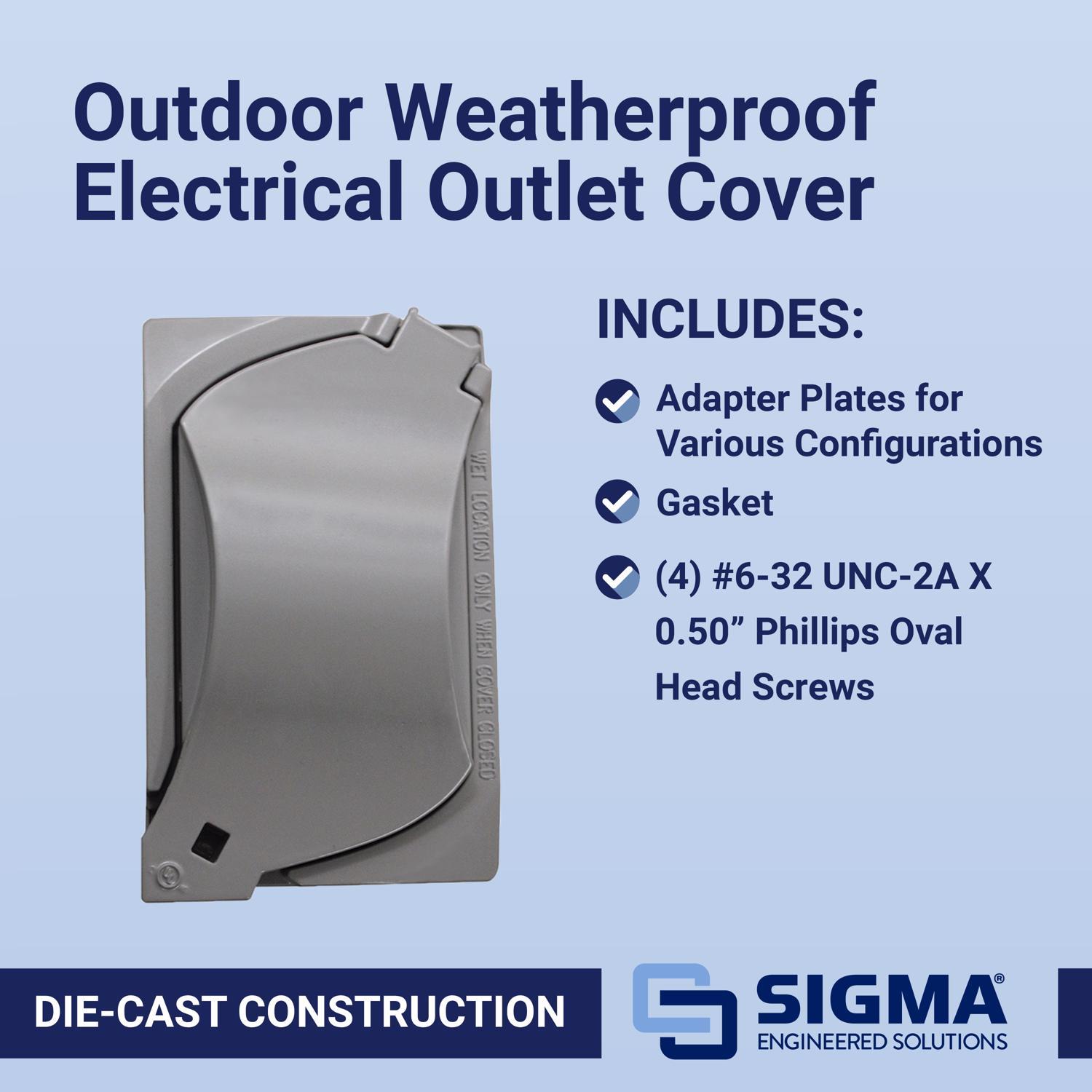 Sigma Engineered Solutions Rectangle Metal 1 gang 4.57 in. H X 2.81 in. W Universal Cover