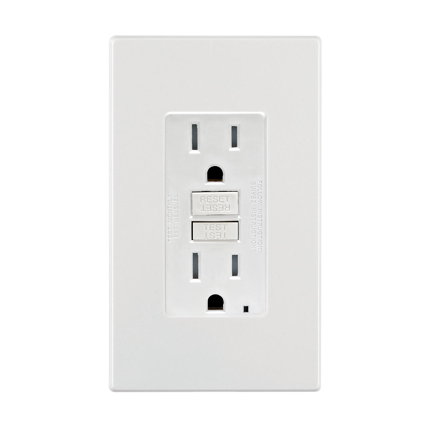 Leviton 15 amps 125 V White Outlet/Wallplate 5-15R 1 pk
