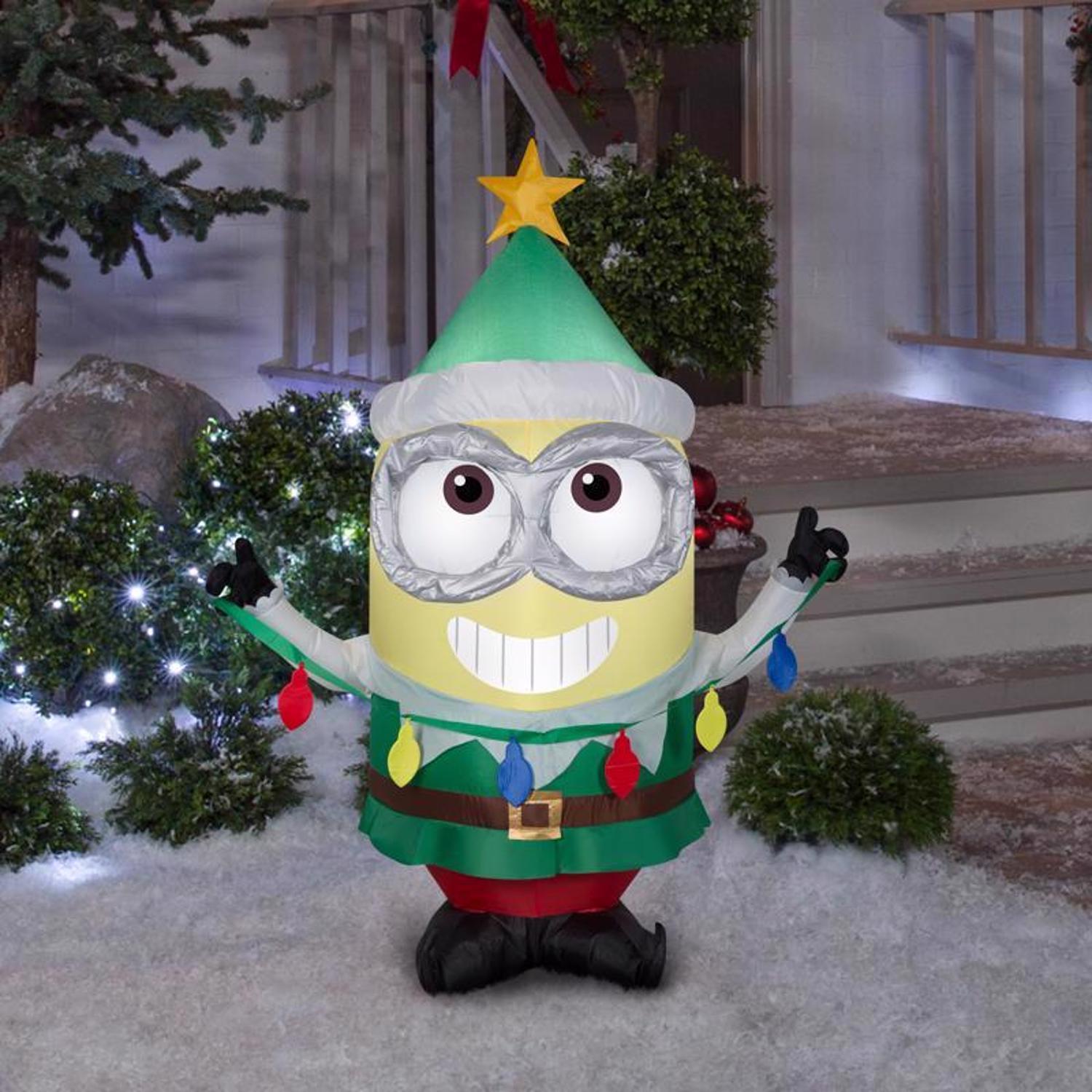 Gemmy Airblown LED Minions Dave the Elf 3.5 ft. Inflatable