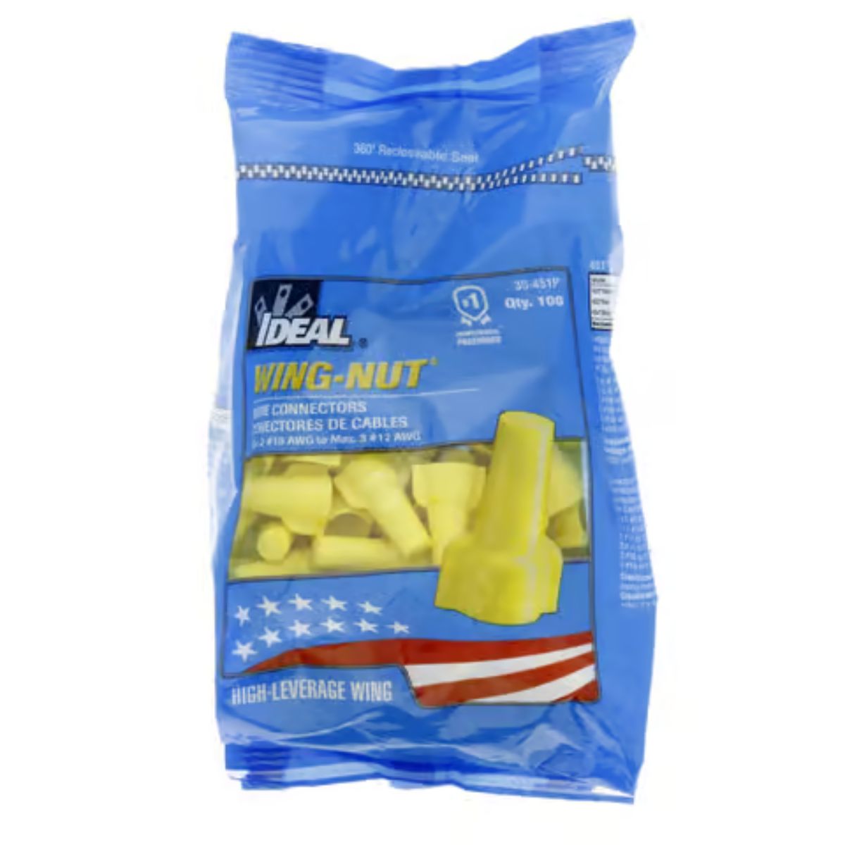 Ideal Industries Wing-Nut Insulated Wire Connector Yellow 100 Pack