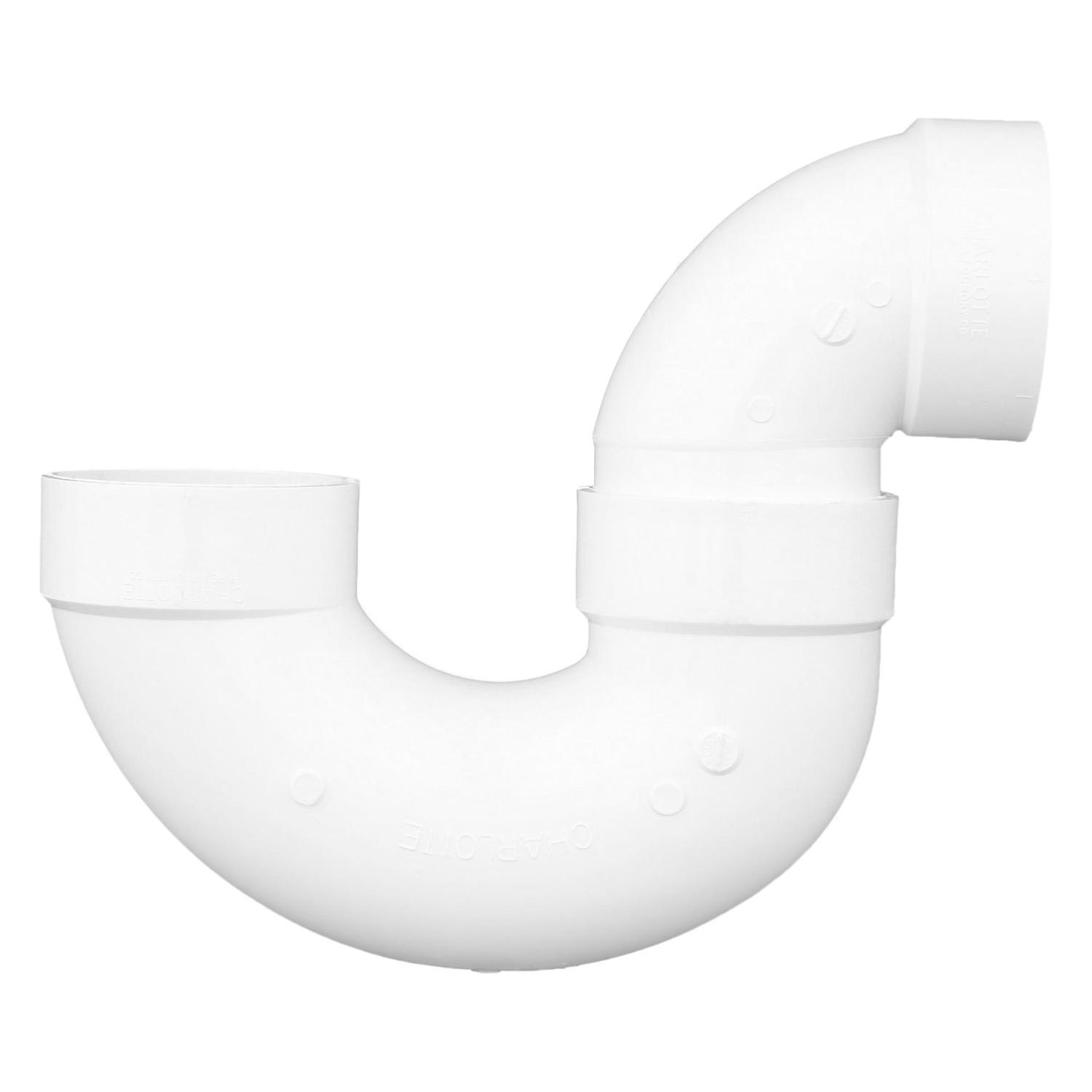 Charlotte Pipe Schedule 40 4 in. Hub X 4 in. D Hub PVC P-Trap 1 pk