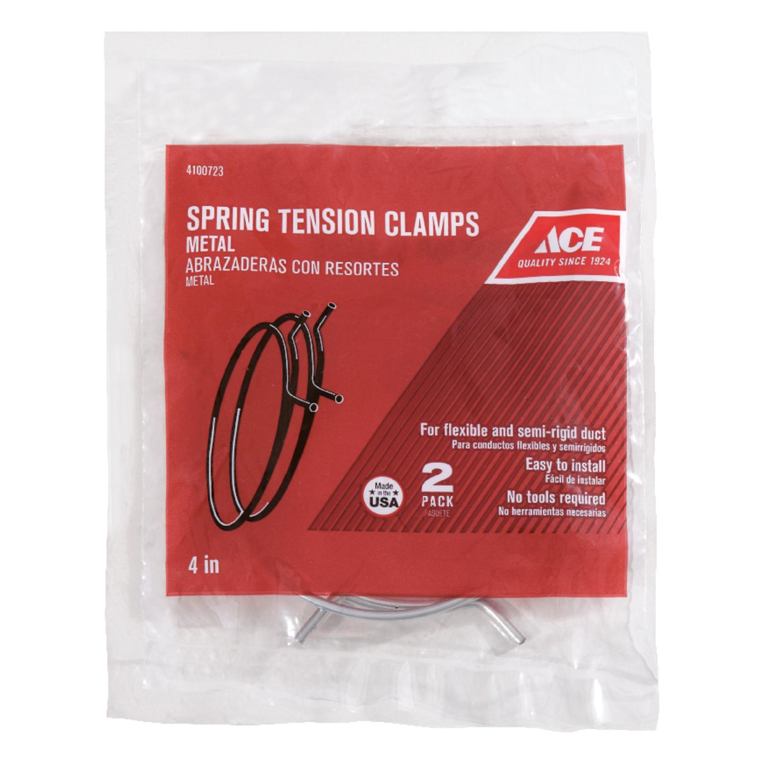 Ace 3 in to 4 in. Silver Spring Tension Clamps Metal