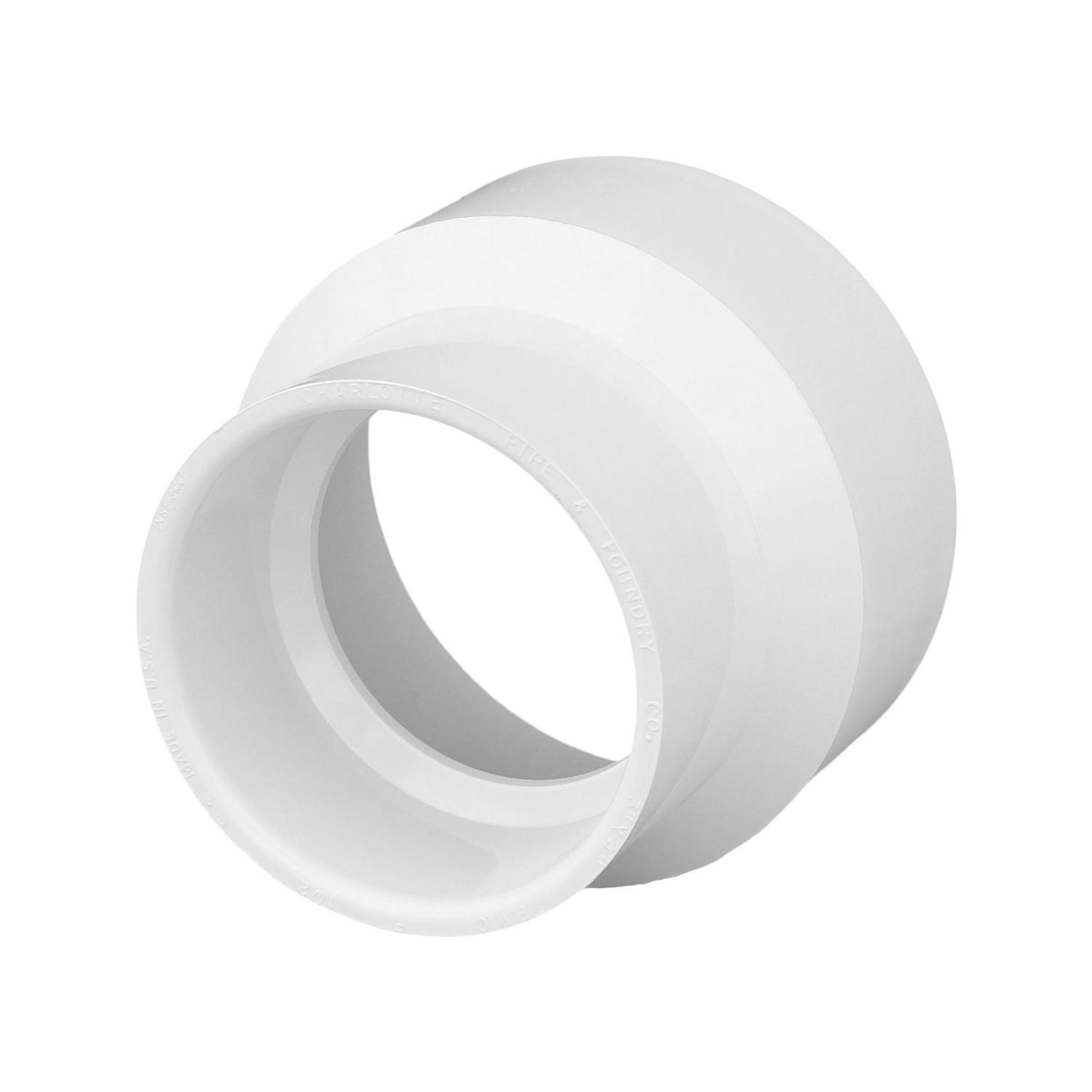Charlotte Pipe Schedule 40 3 in. Hub X 4 in. D Hub PVC Reducing Coupling 1 pk