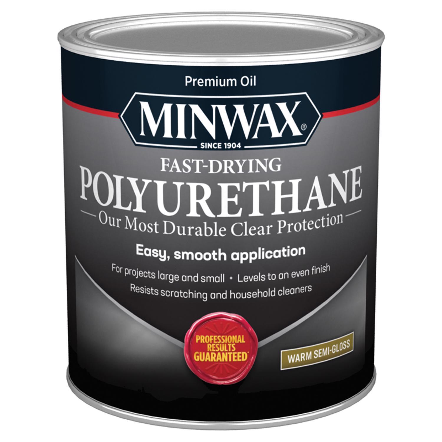 Minwax Warm Semi-Gloss Clear Oil-Based Fast-Drying Polyurethane 1 qt