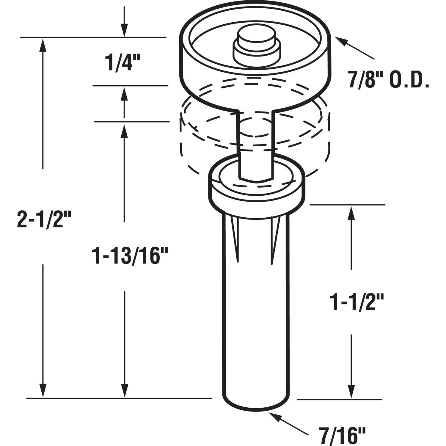Prime-Line Mill White Steel Guide Wheel 2 pc