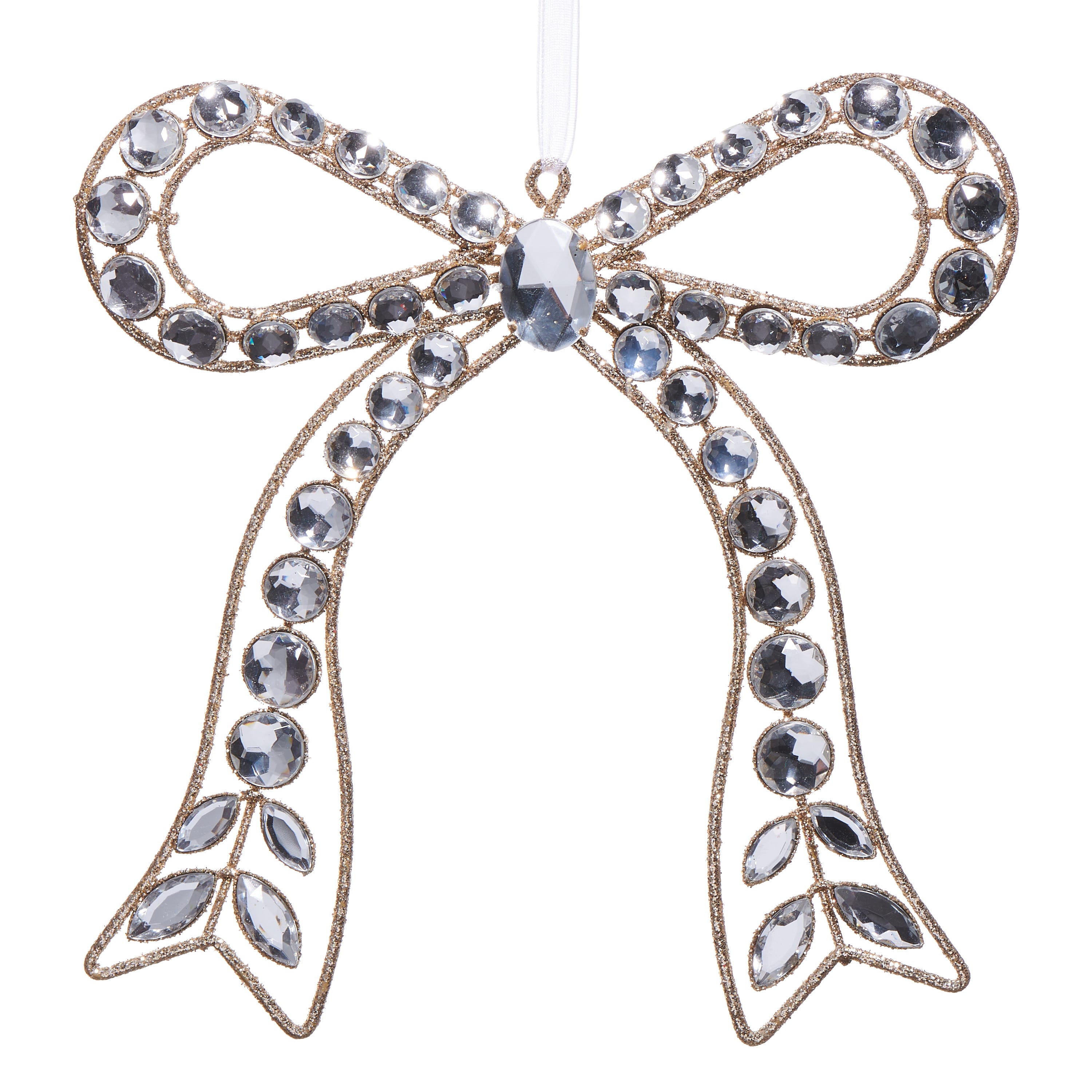 Raz Imports 7.25 in. Clear Jeweled Bow Ornament