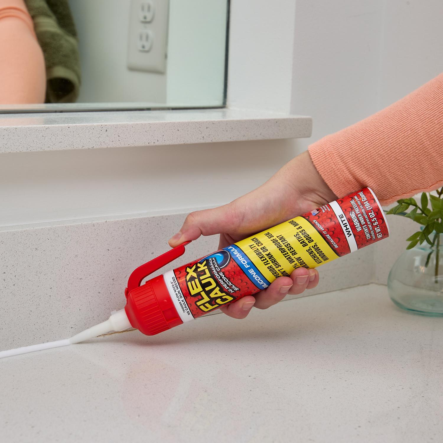 Flex Seal Family of Products Flex Caulk White Silicone All Purpose Caulk Sealant 6.5 oz.