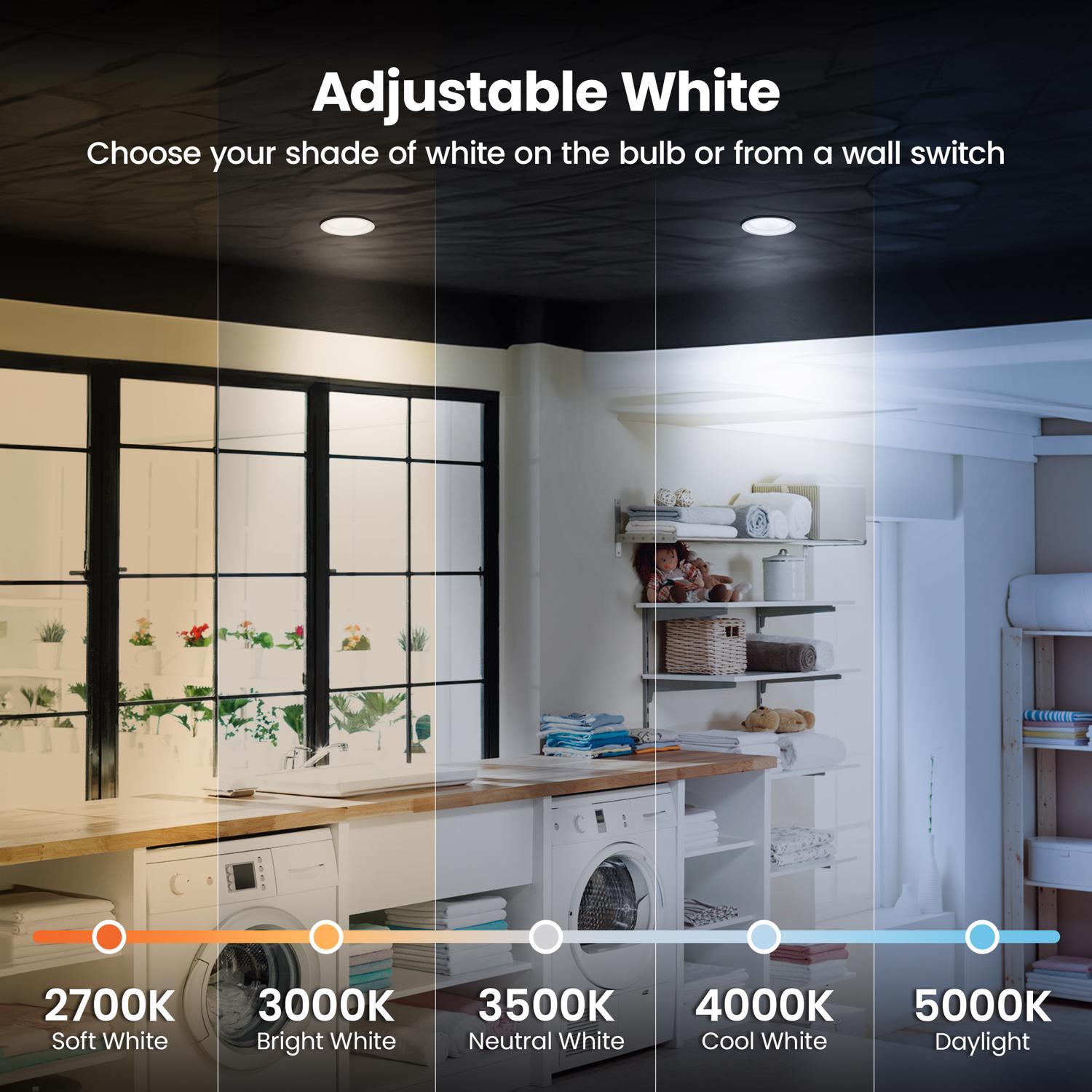 Feit R20 E26 (Medium) LED Bulb Adjustable White 45 Watt Equivalence 2 pk