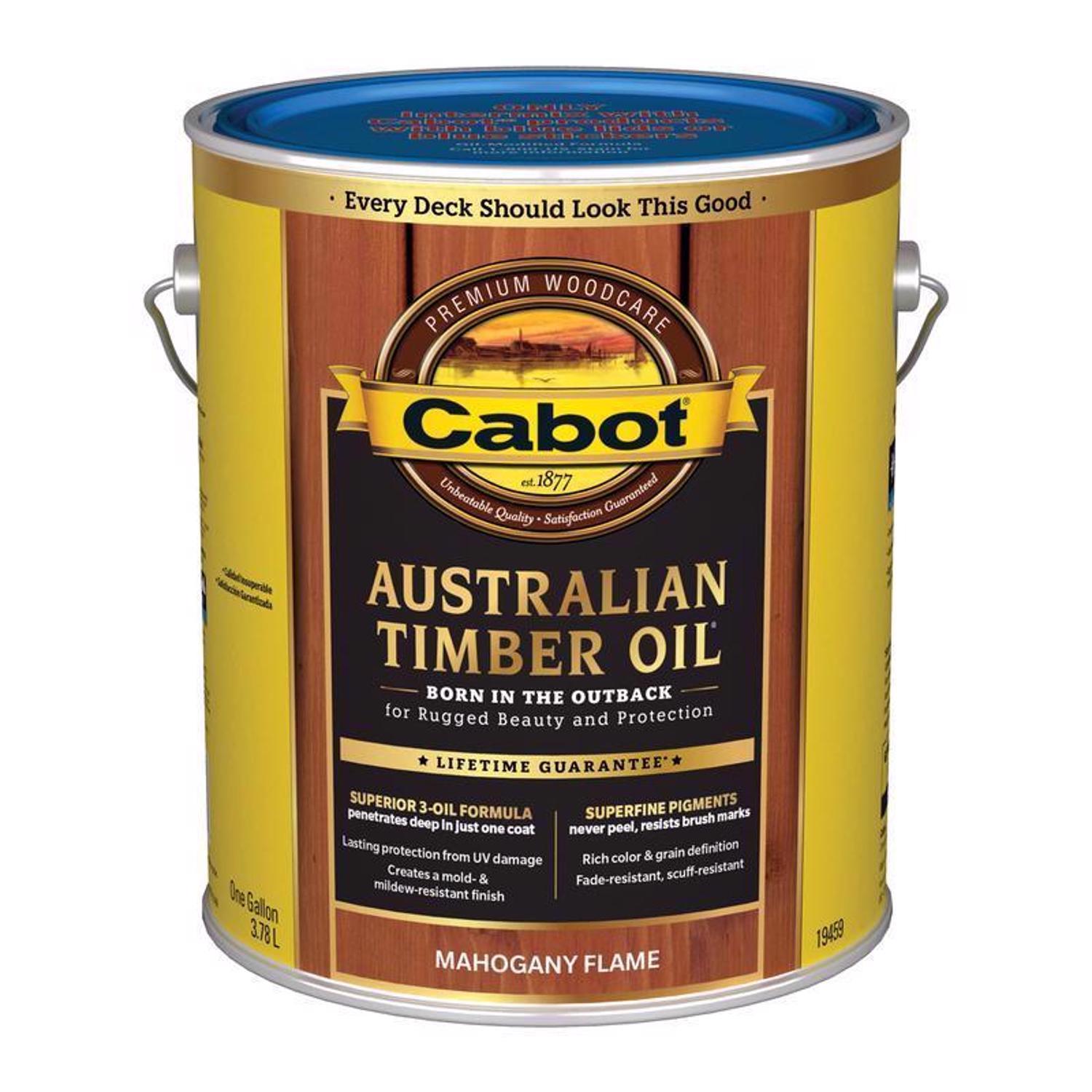 Cabot Australian Timber Oil Low VOC Transparent Mahogany Flame Australian Timber Oil 1 gal