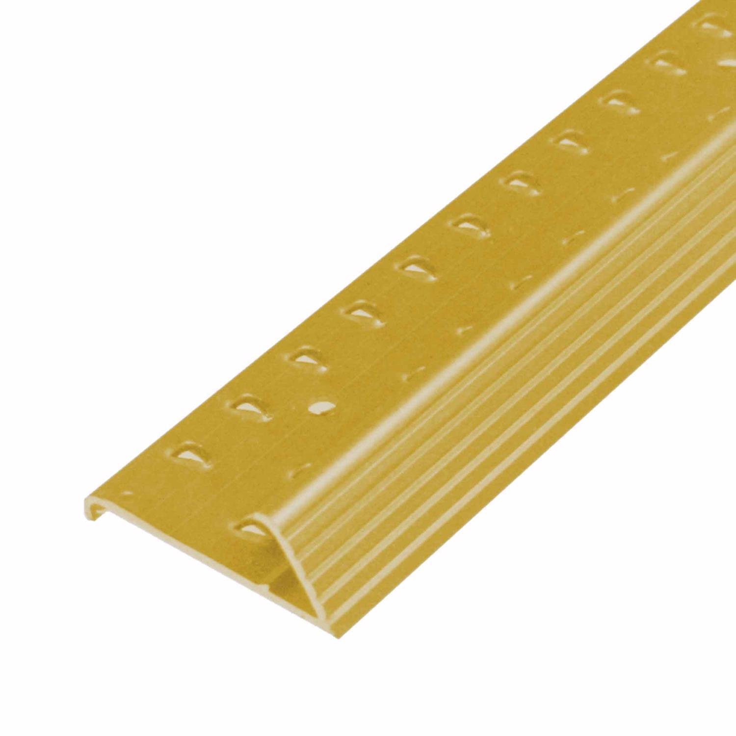 M-D Building Products 0.5 in. H X 1.375 in. W X 36 in. L Prefinished Satin Brass Aluminum Carpet Gri
