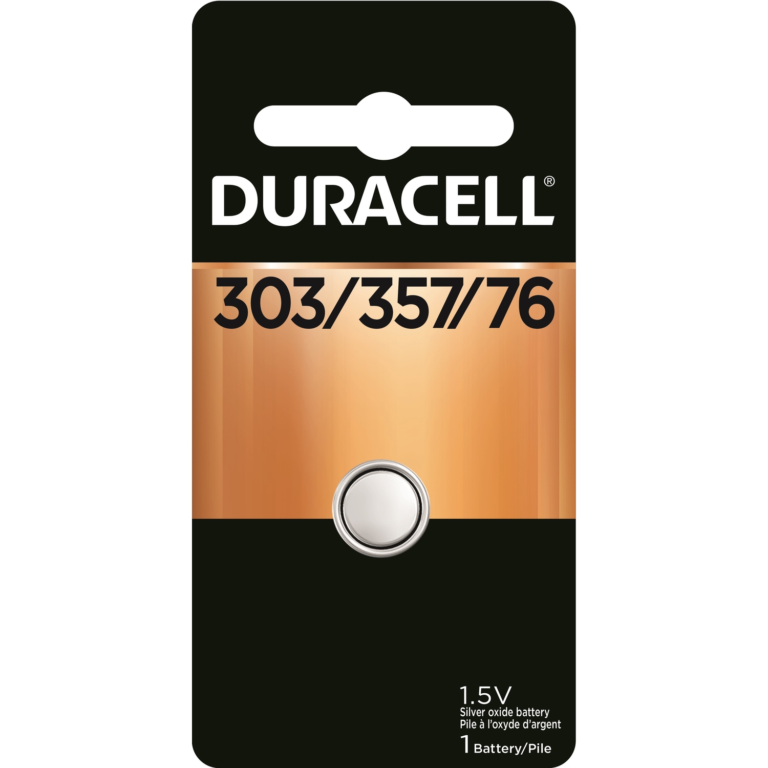 Duracell Silver Oxide 303/357/76 1.5 V 175 Ah Electronic/Watch Battery 1 pk
