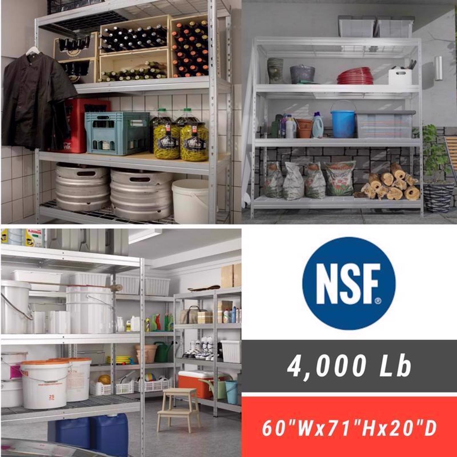Ar Shelving Wire Heavy Duty 71 in. H X 60 in. W X 20 in. D Metal Shelving Unit