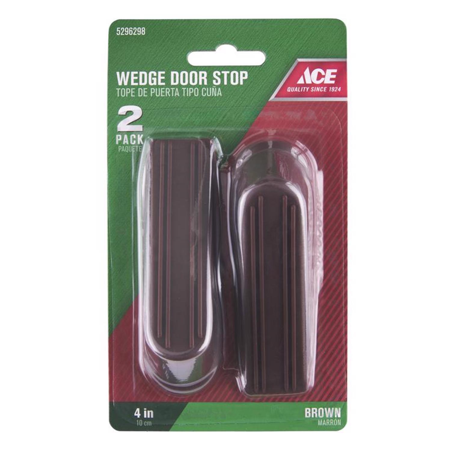 Ace 4 in. W Rubber Brown Wedge Door Stop Mounts to floor 0 in.