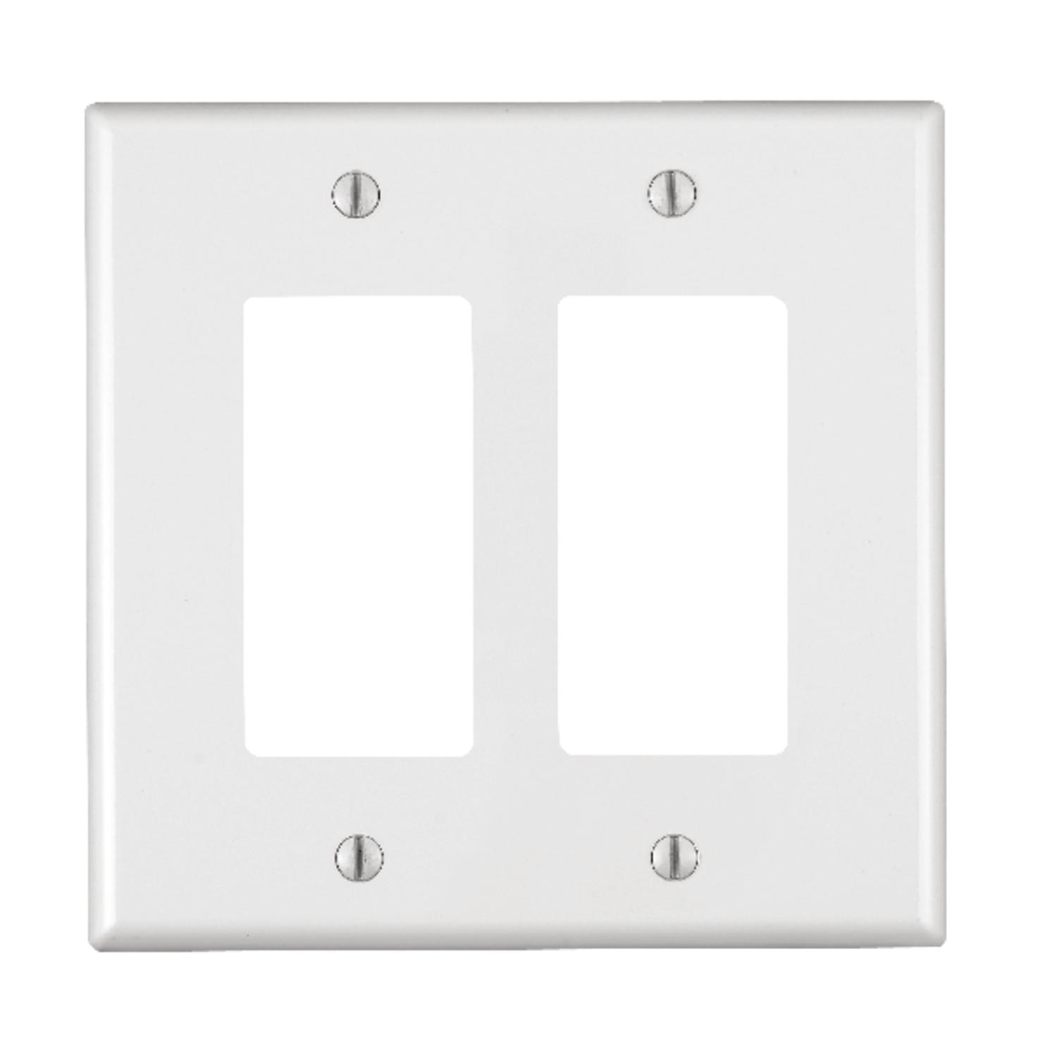 Leviton Decora White 2 gang Nylon Decorator Wall Plate 1 pk