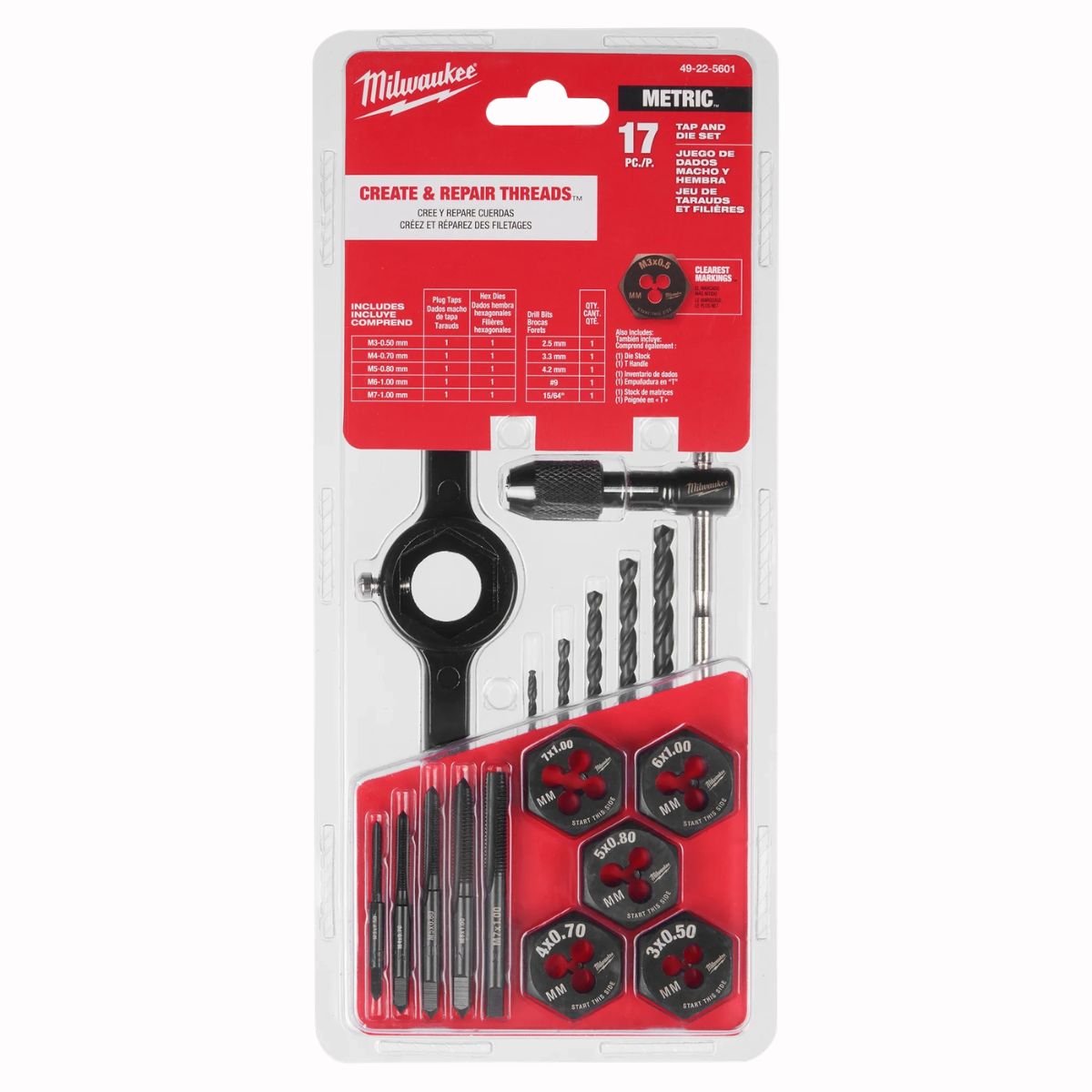 Milwaukee 17 Pieces Metric Tap and Die Set