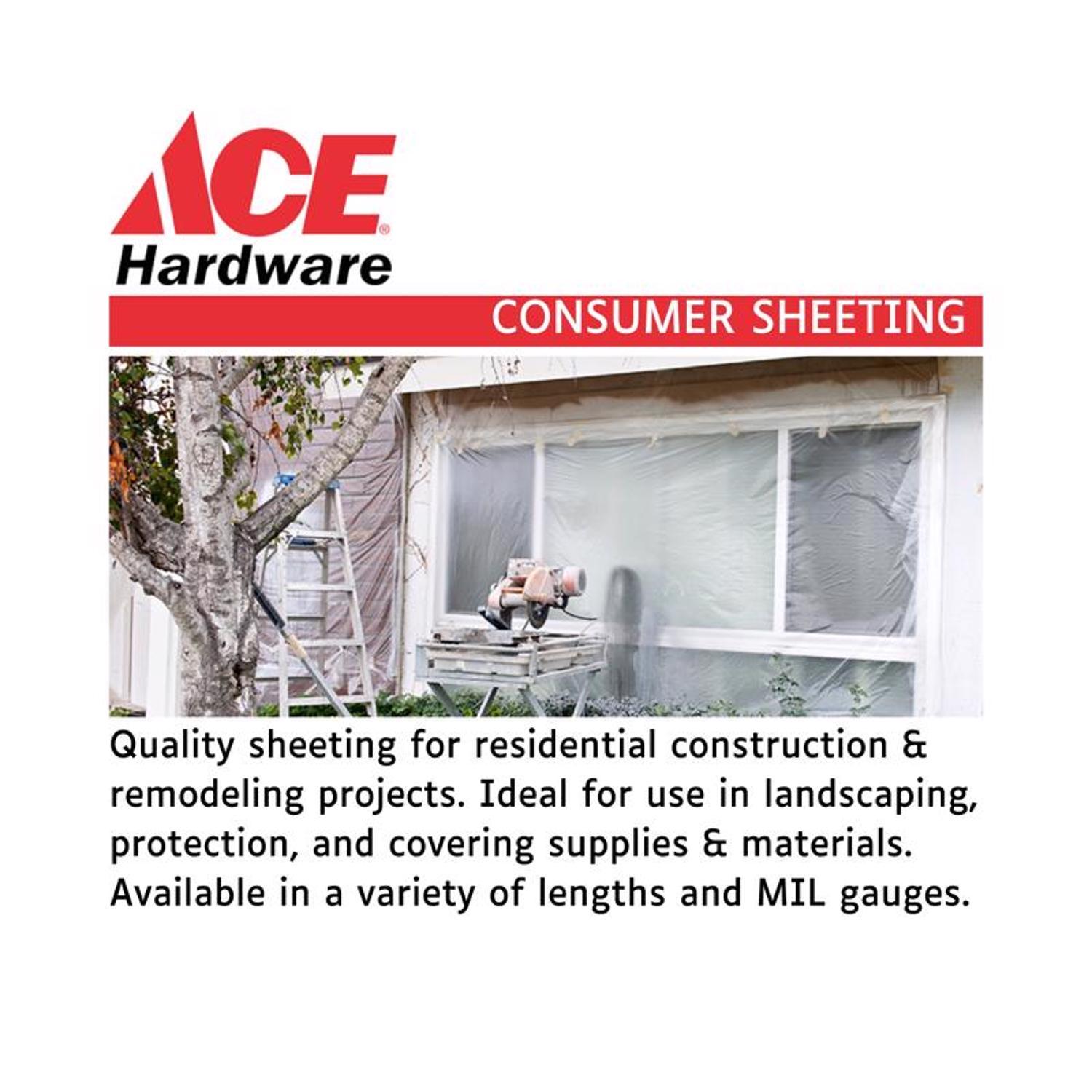 Ace Plastic Sheeting 4 mil X 10 ft. W X 25 ft. L Polyethylene Clear