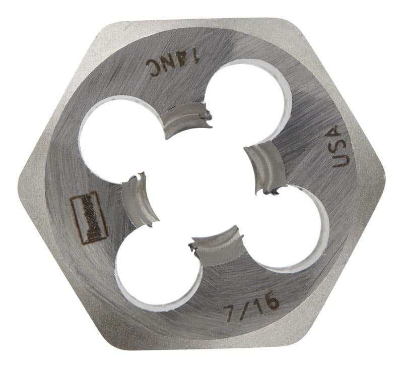 Irwin Hanson High Carbon Steel SAE Hexagon Die 7/16 in. 1 pc