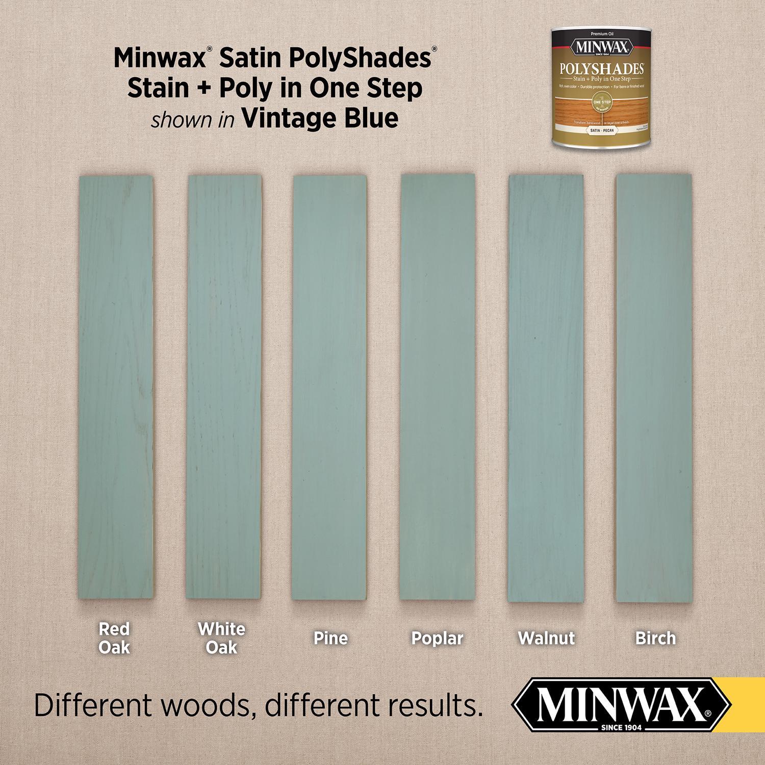 Minwax Polyshades Semi-Transparent Satin Vintage Blue Stain/Polyurethane Finish 1 qt