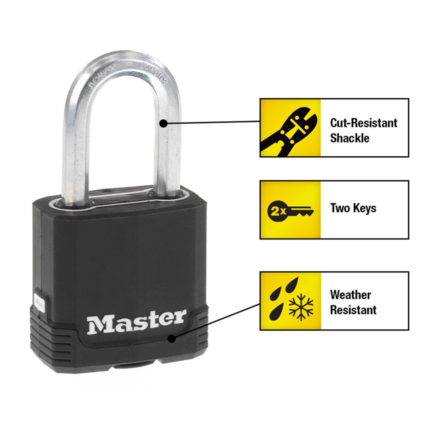 Master Lock 3-9/16 in. H X 1-9/64 in. W X 1-3/4 in. L Steel Ball Bearing Locking Weather-Resistant P