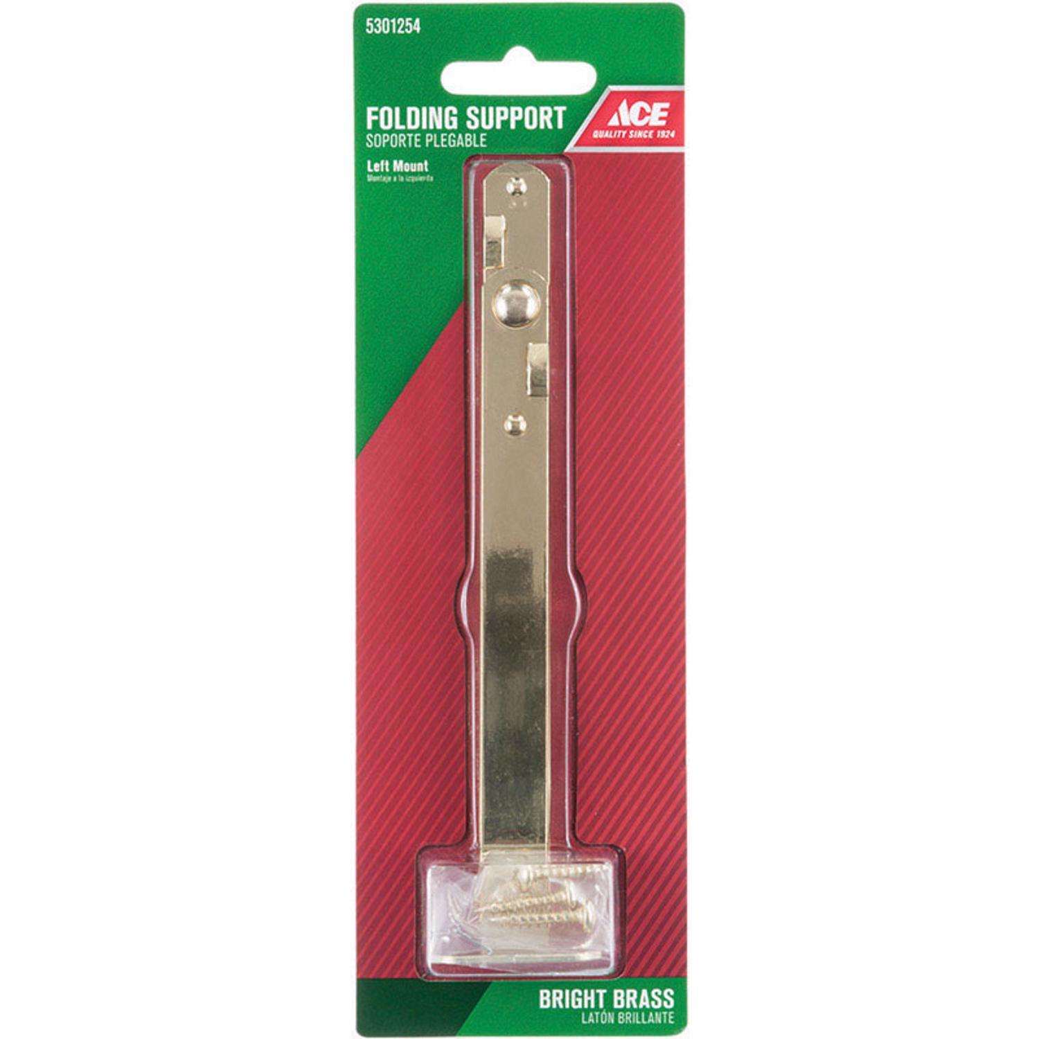 Ace Bright Brass Folding Support Mount 9/16 inch in. 6.5 in. 1 pk