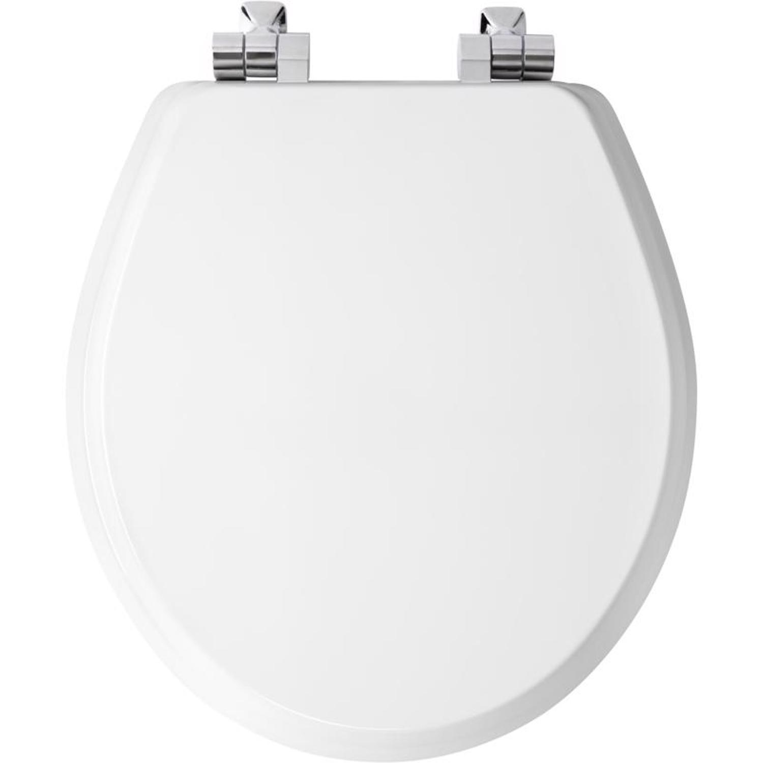 Mayfair by Bemis Benton Slow Close Round White Enameled Wood Toilet Seat