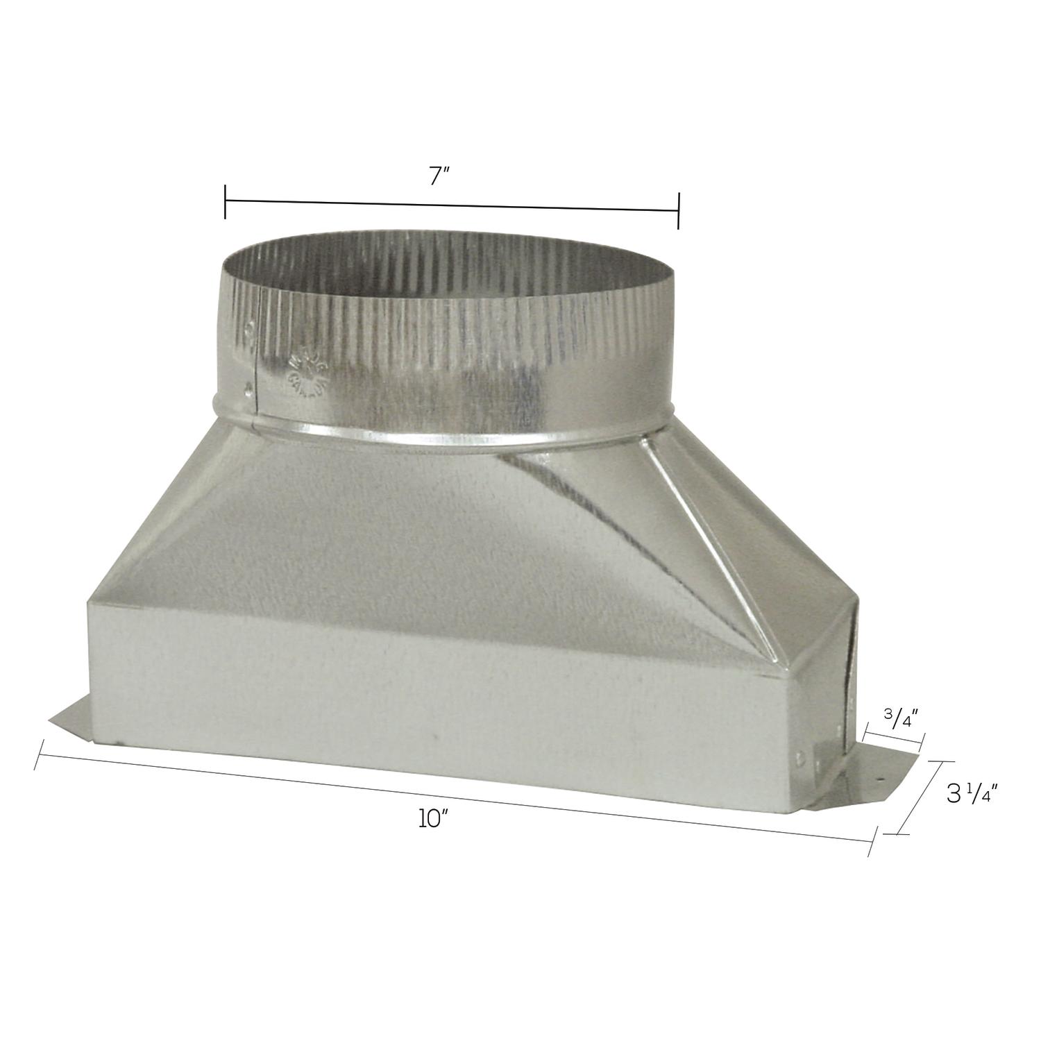 Deflect-O 7 in. D X 10 in. L Galvanized Steel Duct