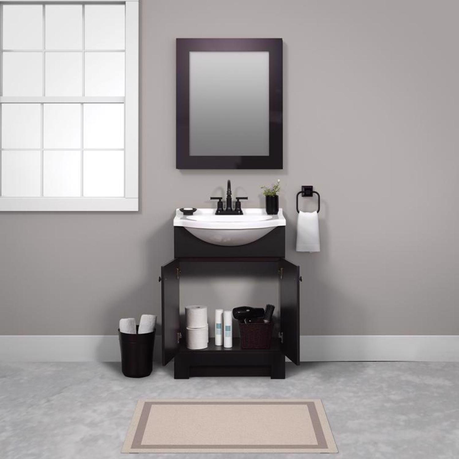 Zenna Home Single Espresso Bathroom Vanity 24 in. W X 16 in. D X 35.5 in. H