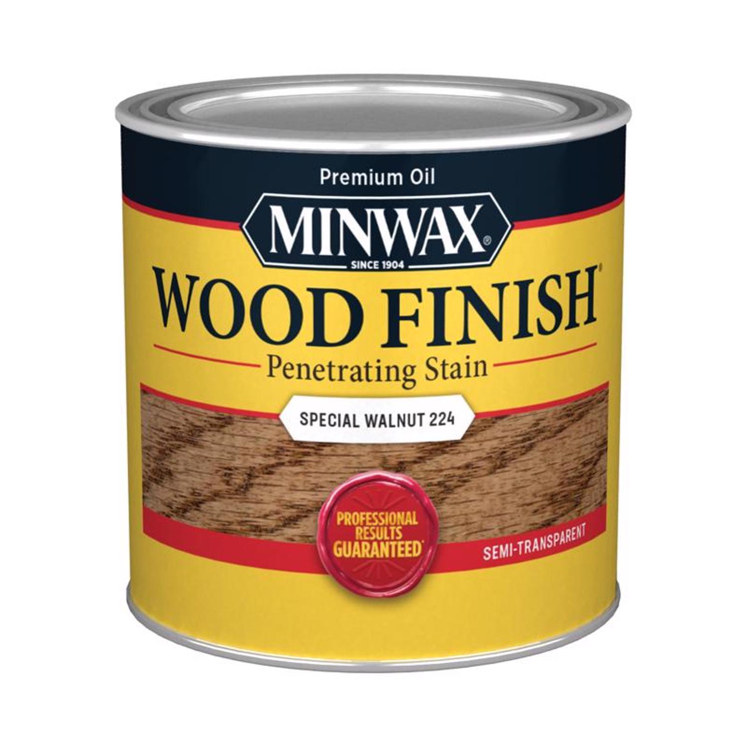Minwax Wood Finish Semi-Transparent Special Walnut Oil-Based Penetrating Wood Stain 1/2 pt