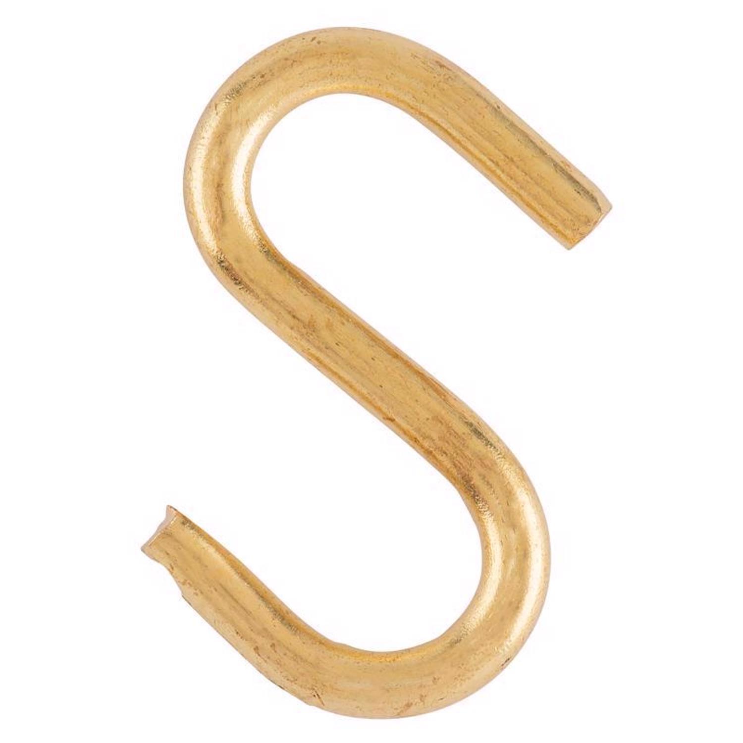 Ace Small Polished Brass Brass 3/4 in. L S-Hook 5 lb 4 pk