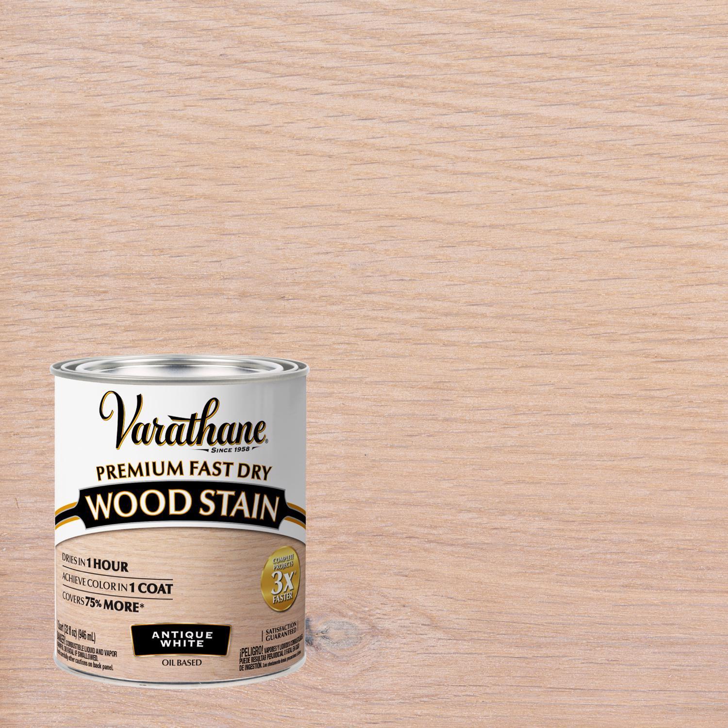 Varathane Fast Dry Wood Stain Semi-Transparent Antique White Oil-Based Urethane Modified Alkyd Wood