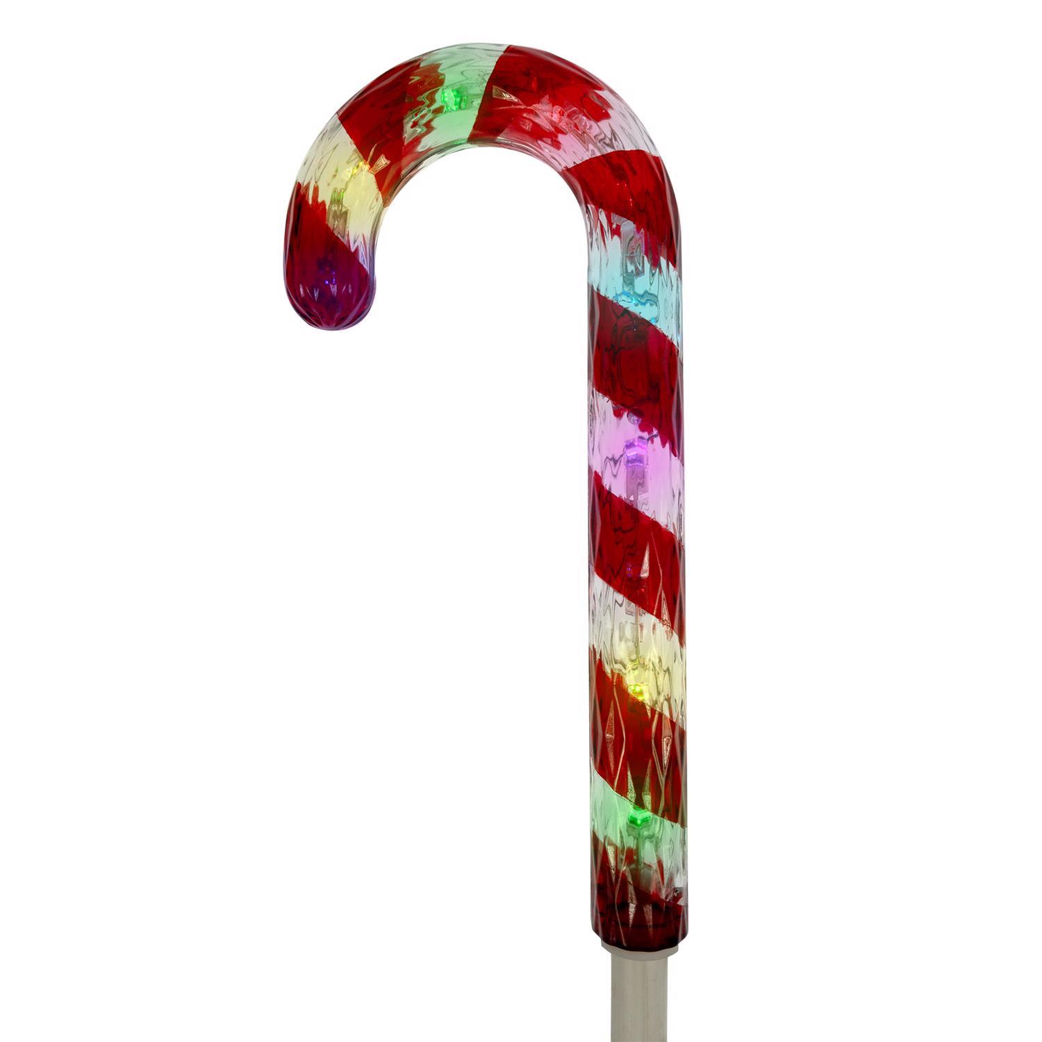 Celebrations Platinum LED RGBW Candy Cane 12 in. Yard Decor