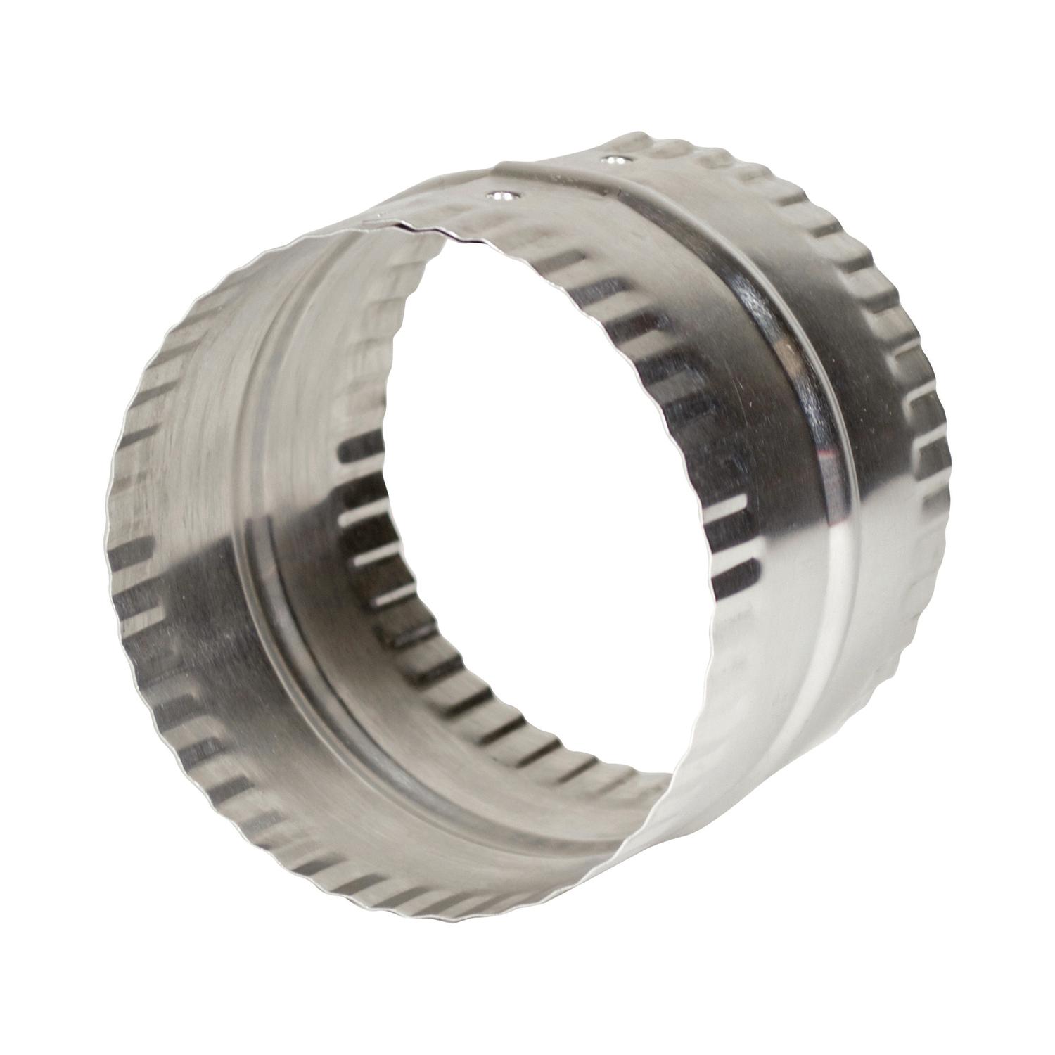 Deflect-O 3 in. L X 4 in. D Silver Aluminum Duct Connector