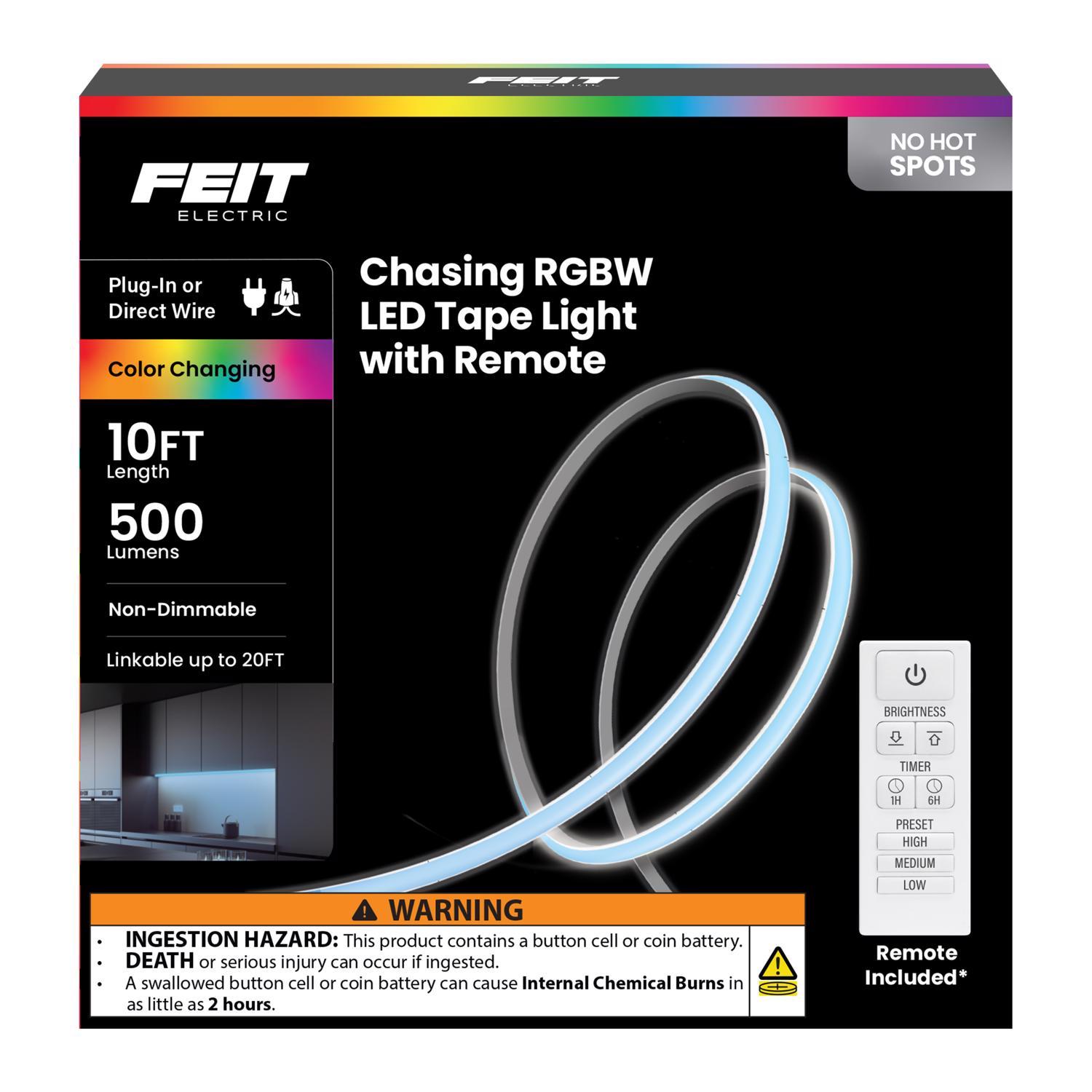 Feit 10 ft. L Color Changing Plug-In LED Tape Light 1 pk