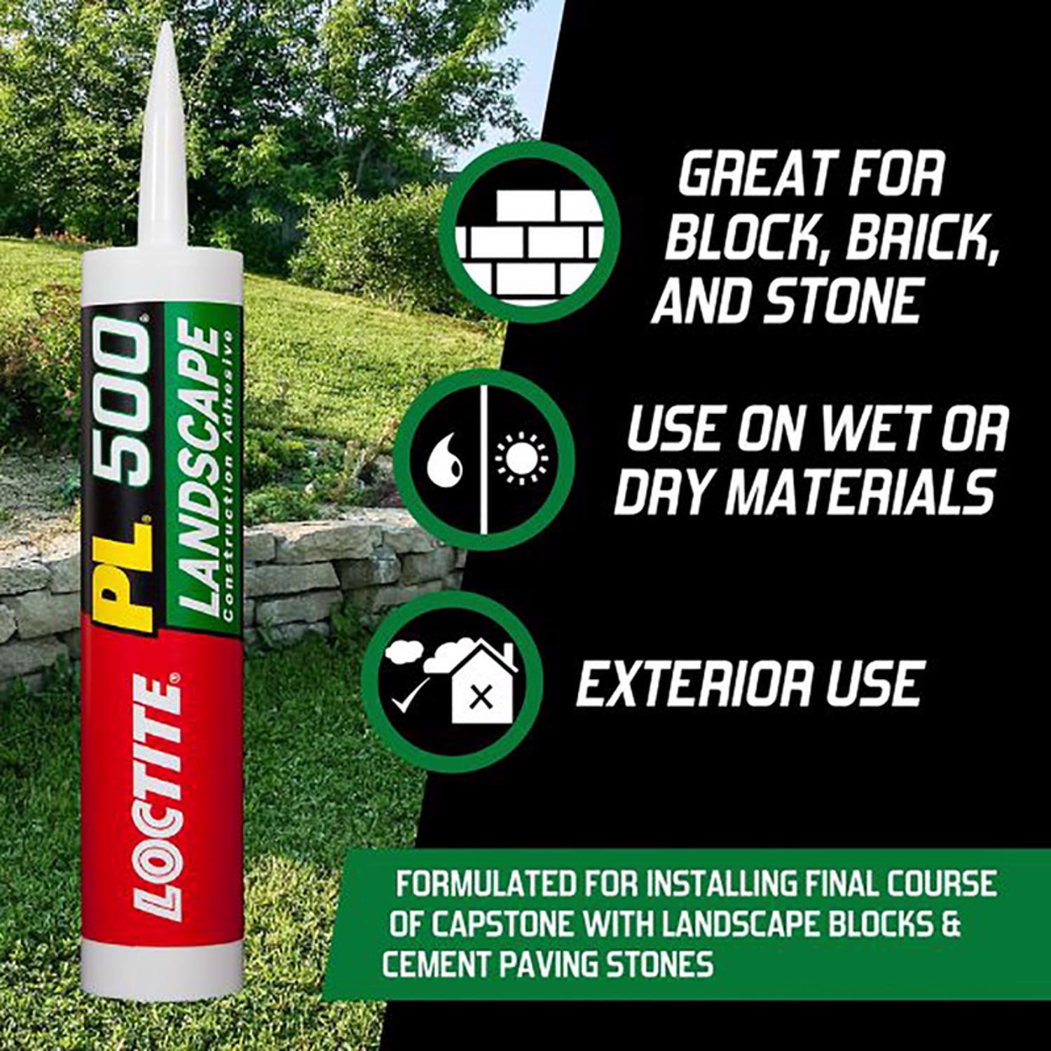 Loctite PL 500 Landscape Block Synthetic Rubber Construction Adhesive 10 oz