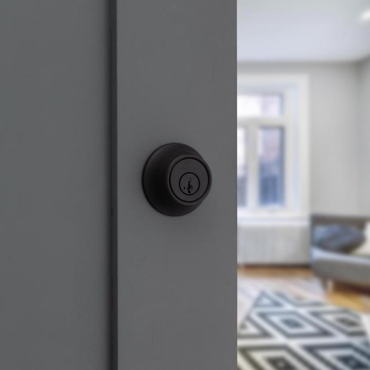 Kwikset Matte Black Single Cylinder Deadbolt 2-3/4 in.